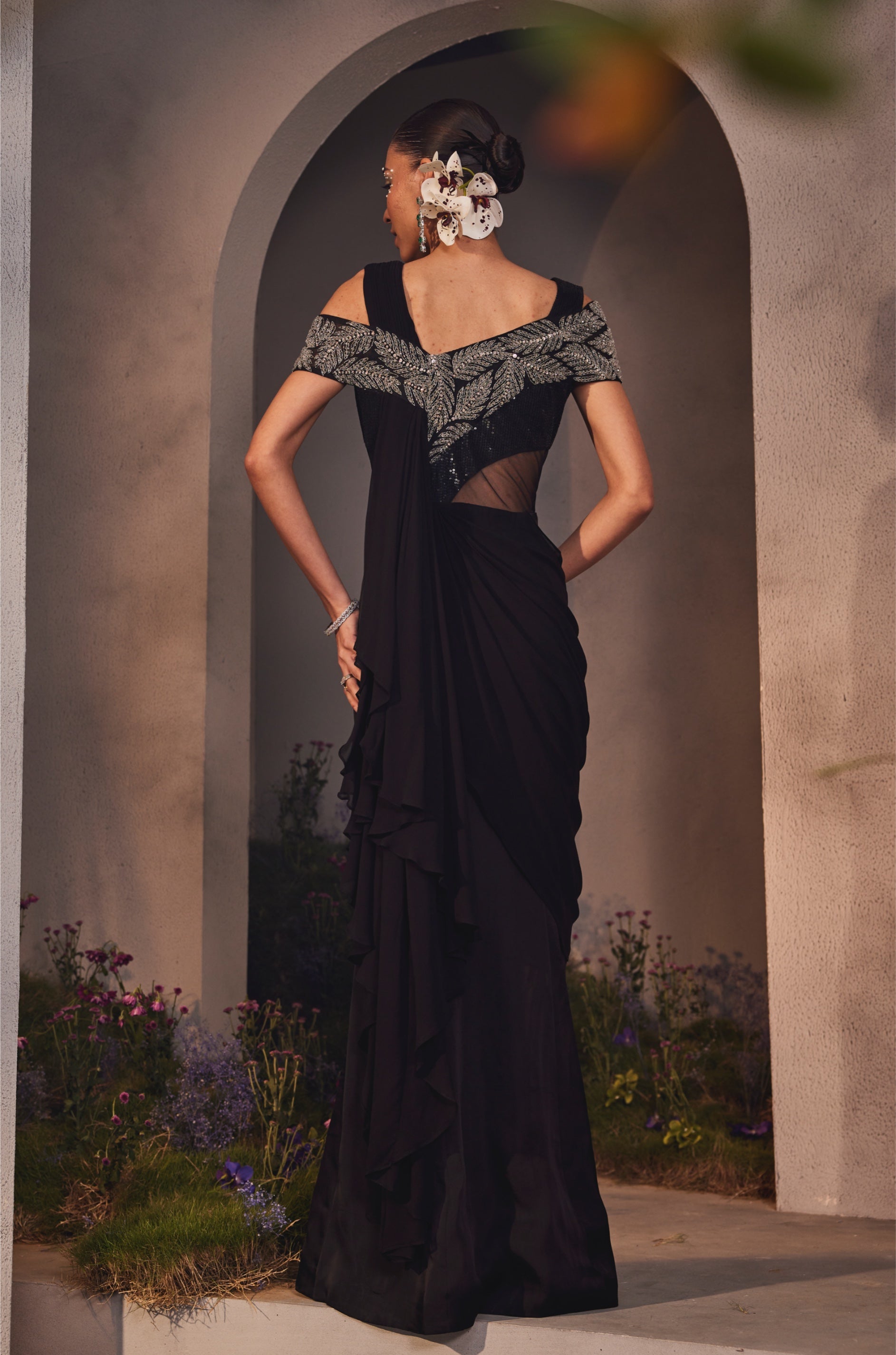 Lexie – black organza lehenga, bisouNYC