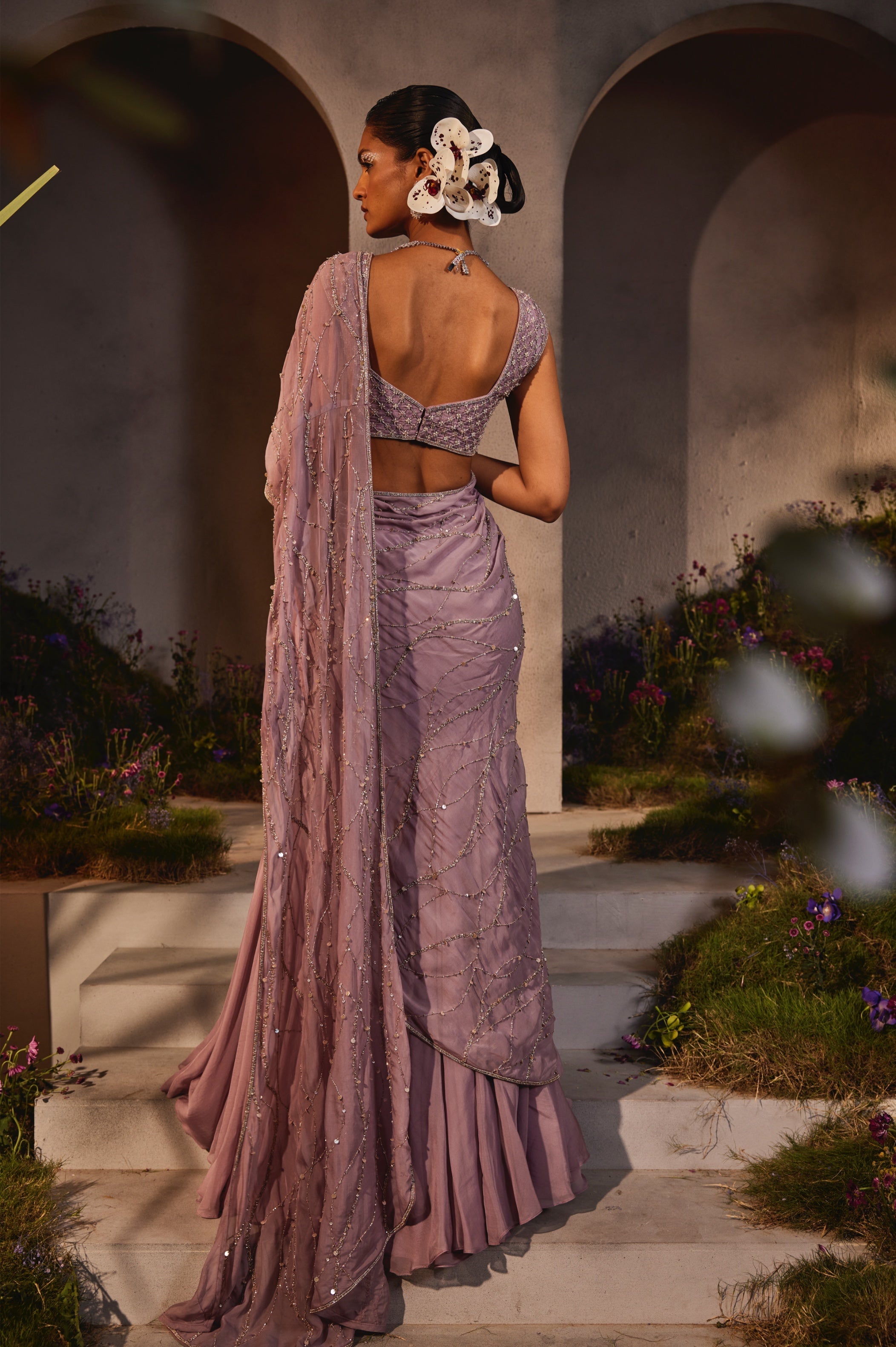 Liah – lavender organza lehenga, bisouNYC
