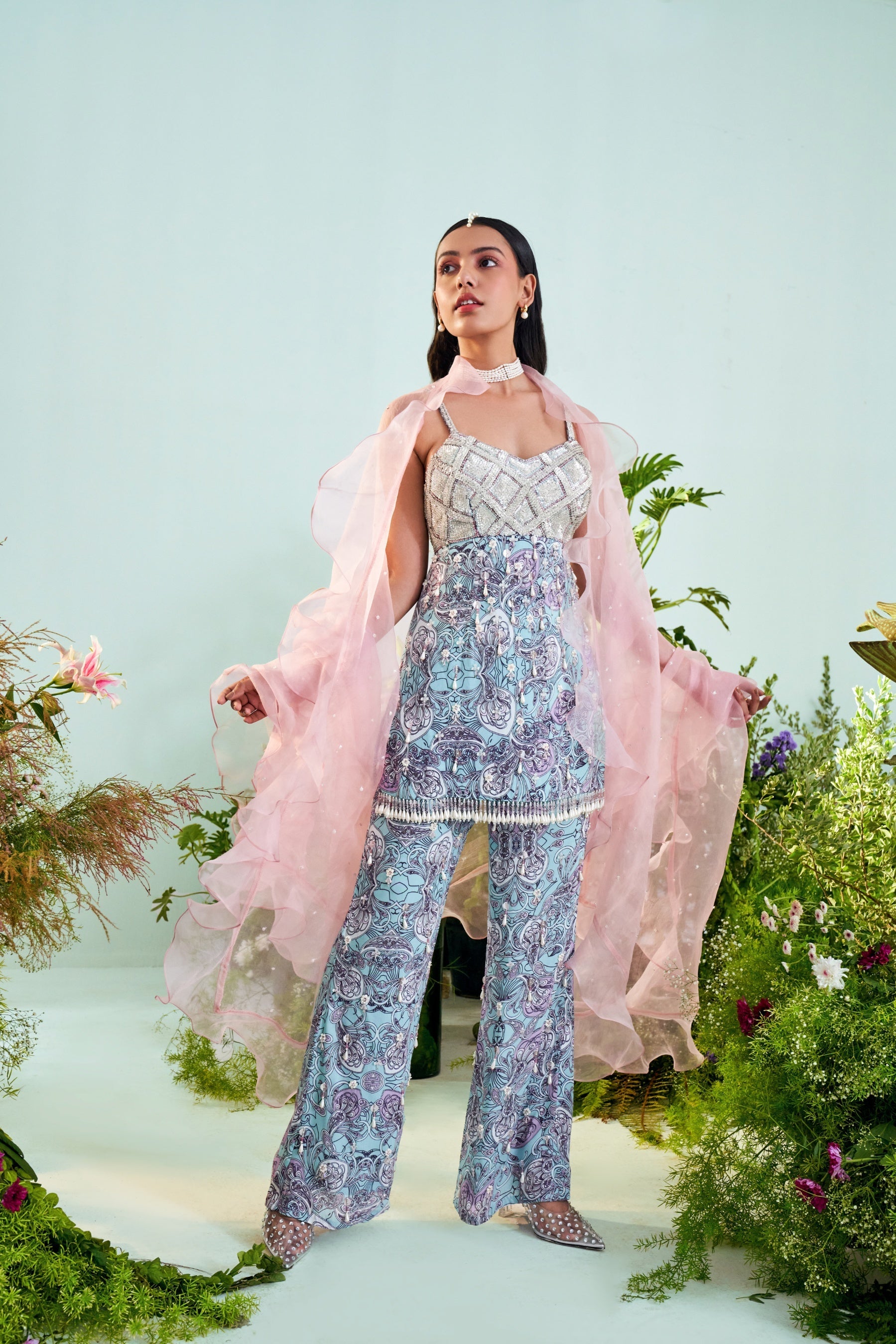 Lily – blue organza suit, bisouNYC