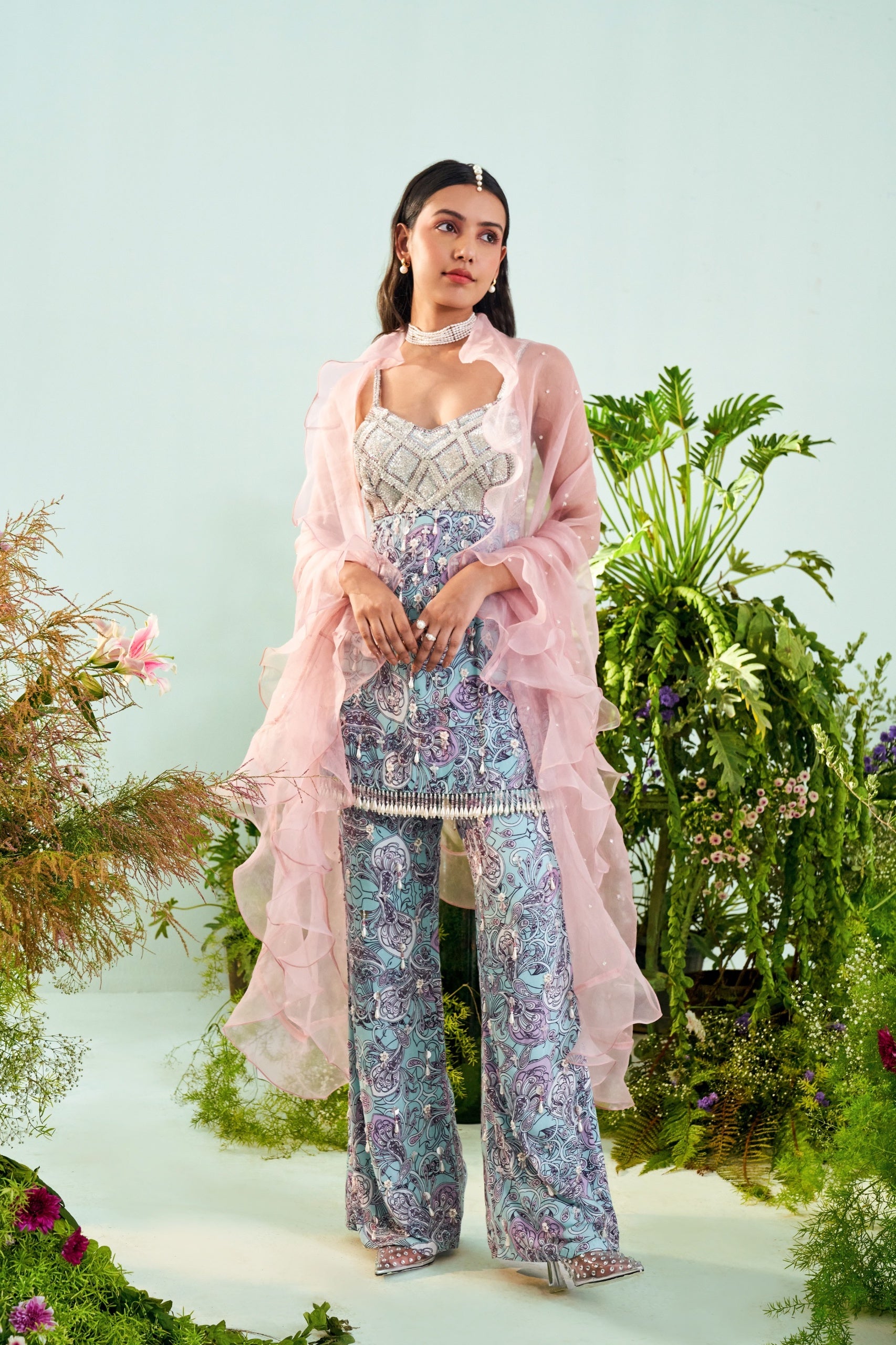 Lily – blue organza suit, bisouNYC