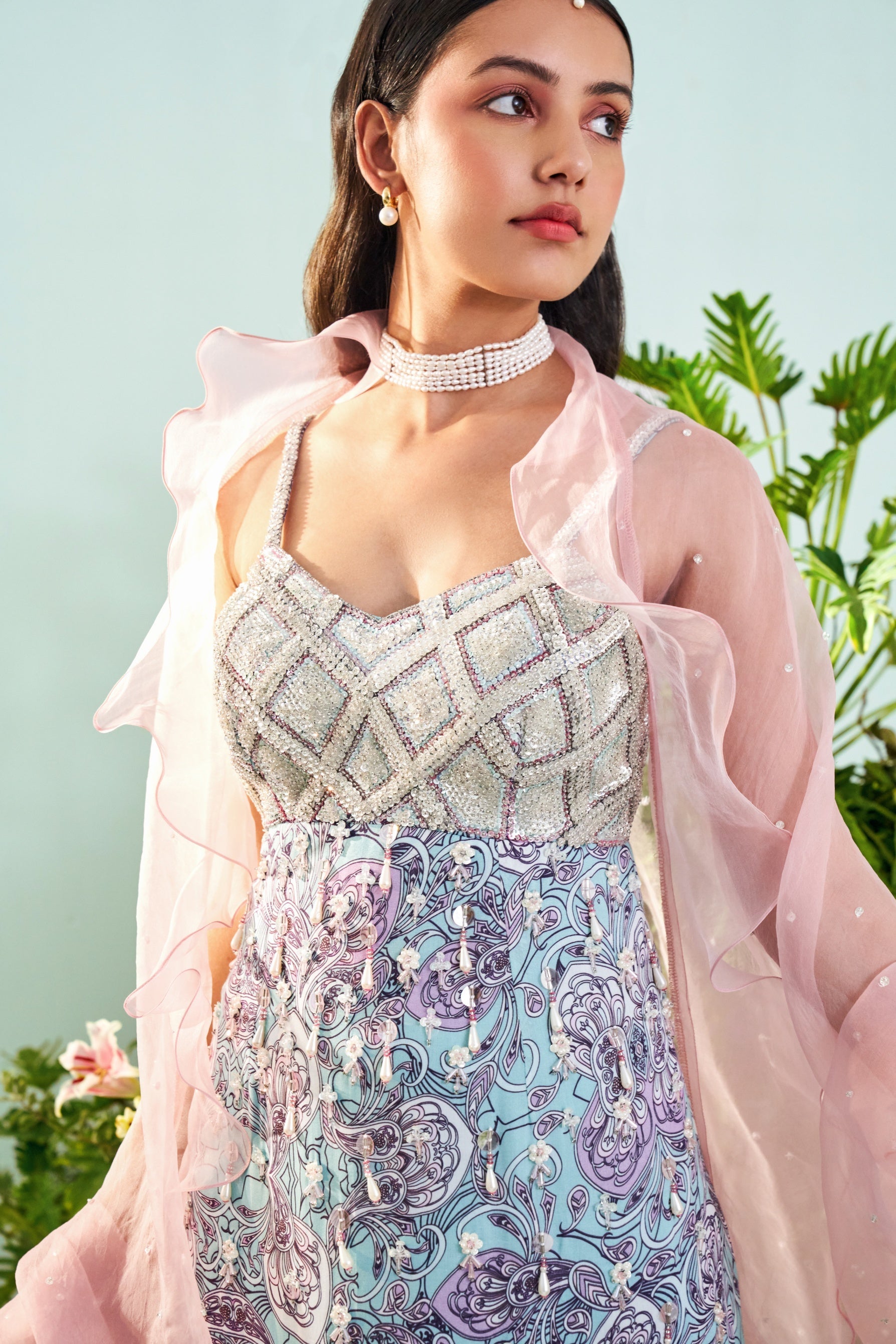 Lily – blue organza suit, bisouNYC