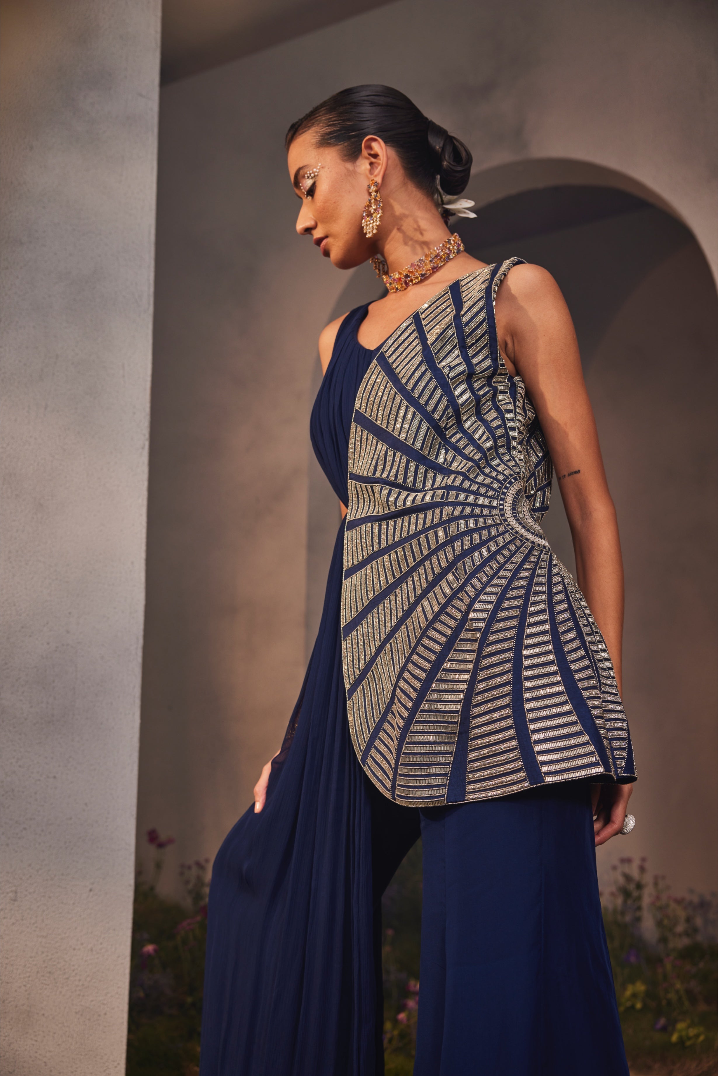 Louisa – blue organza suit, bisouNYC