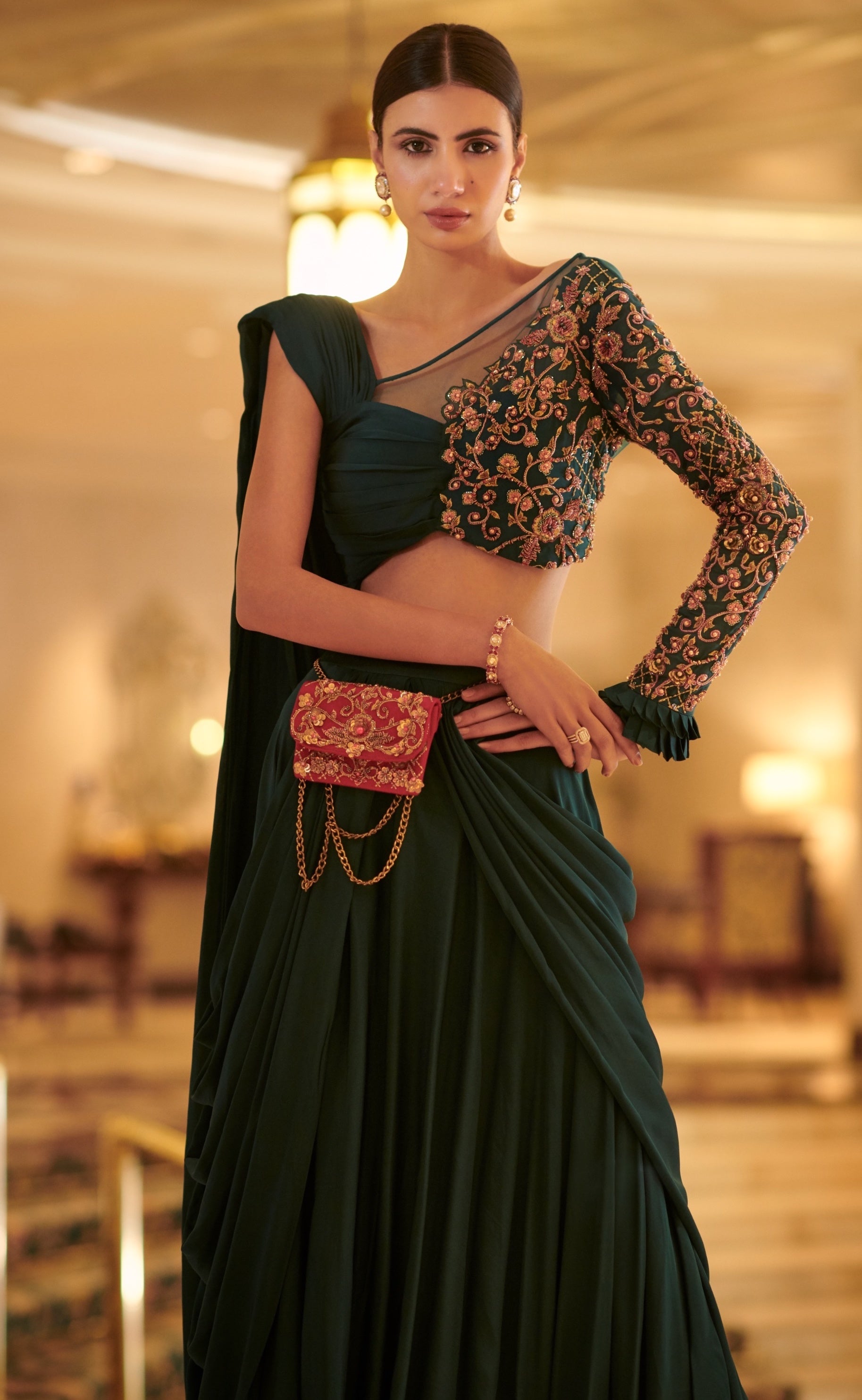Luana – organza lehenga, bisouNYC