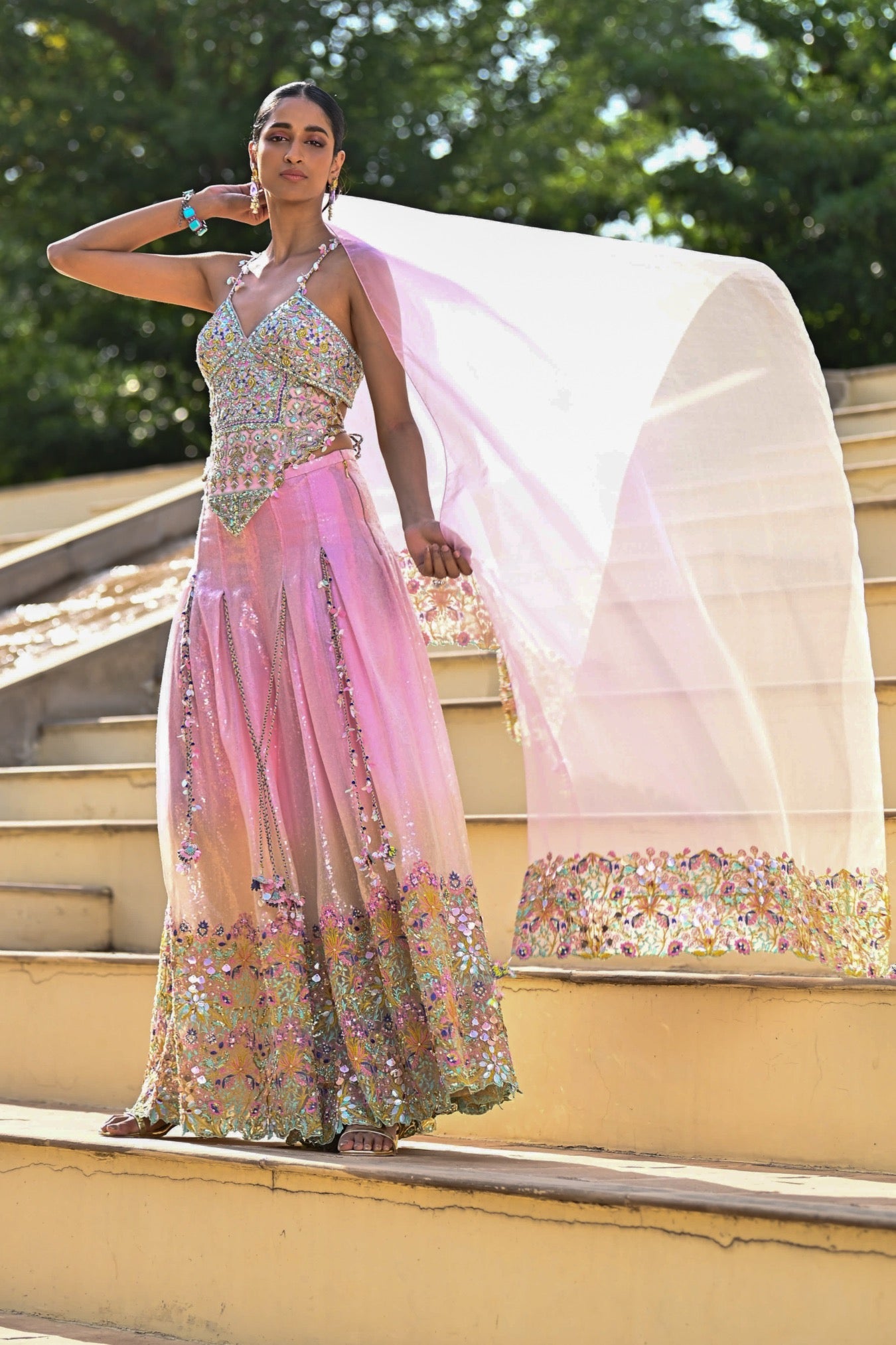 Luna – pink organza suit, bisouNYC