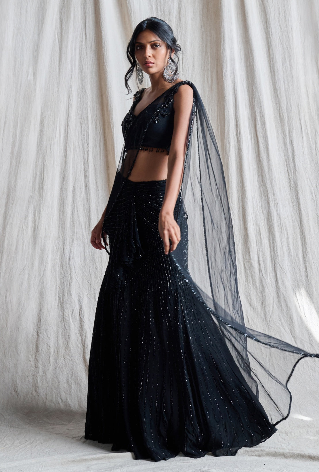 Midnight – black lehenga, bisouNYC