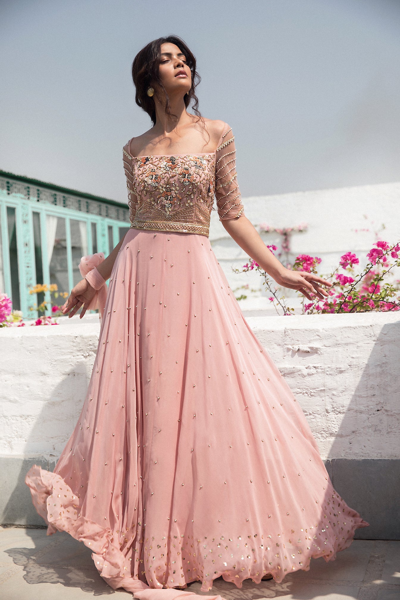 Minal – pink net dress, bisouNYC
