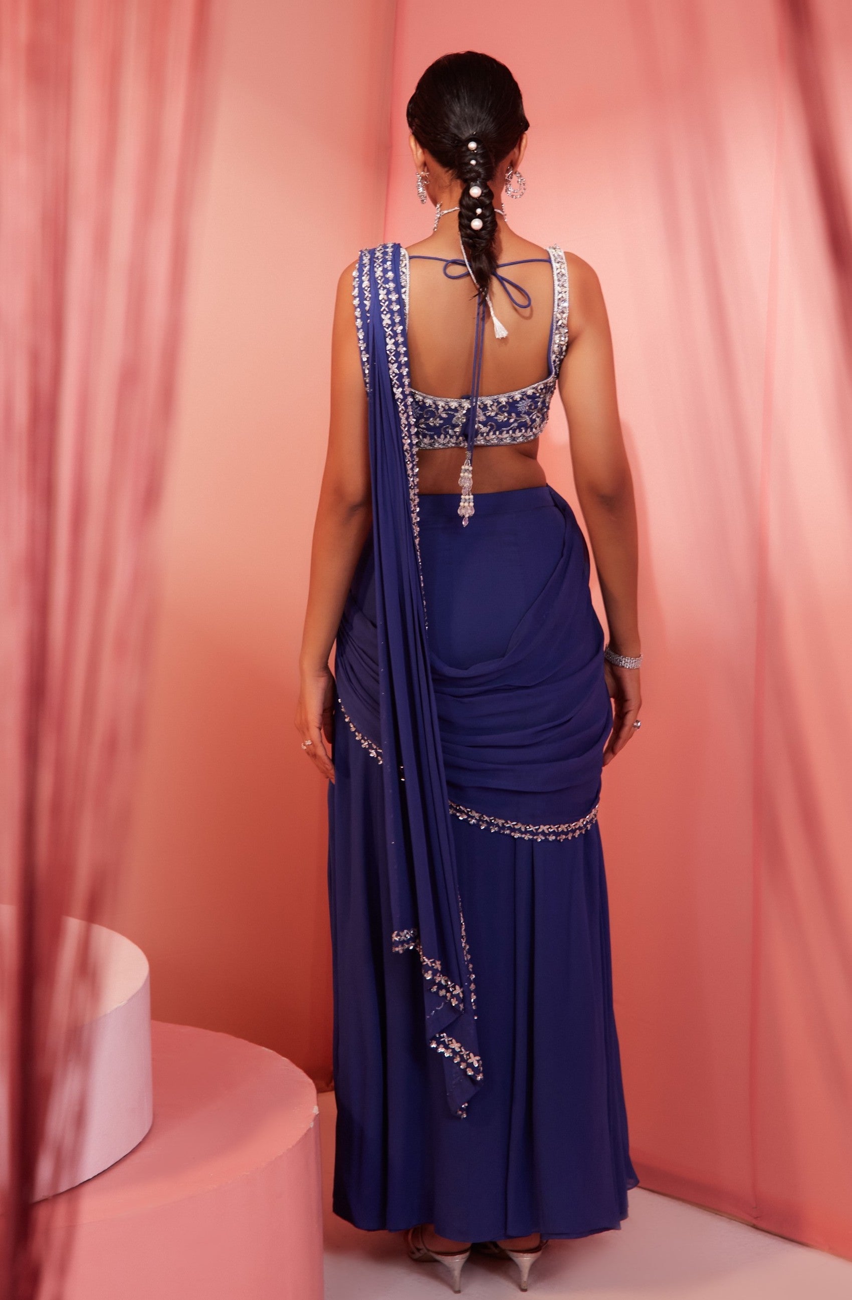 Misha – blue georgette lehenga, bisouNYC