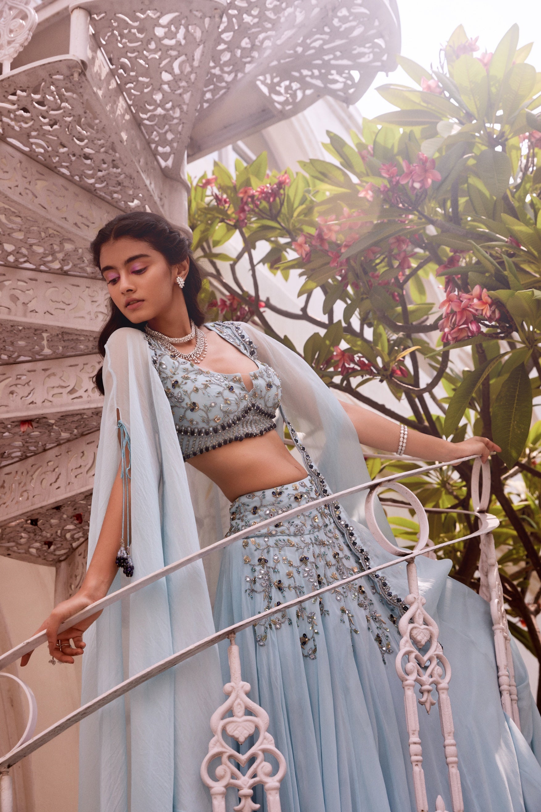Misha – blue lehenga, bisouNYC