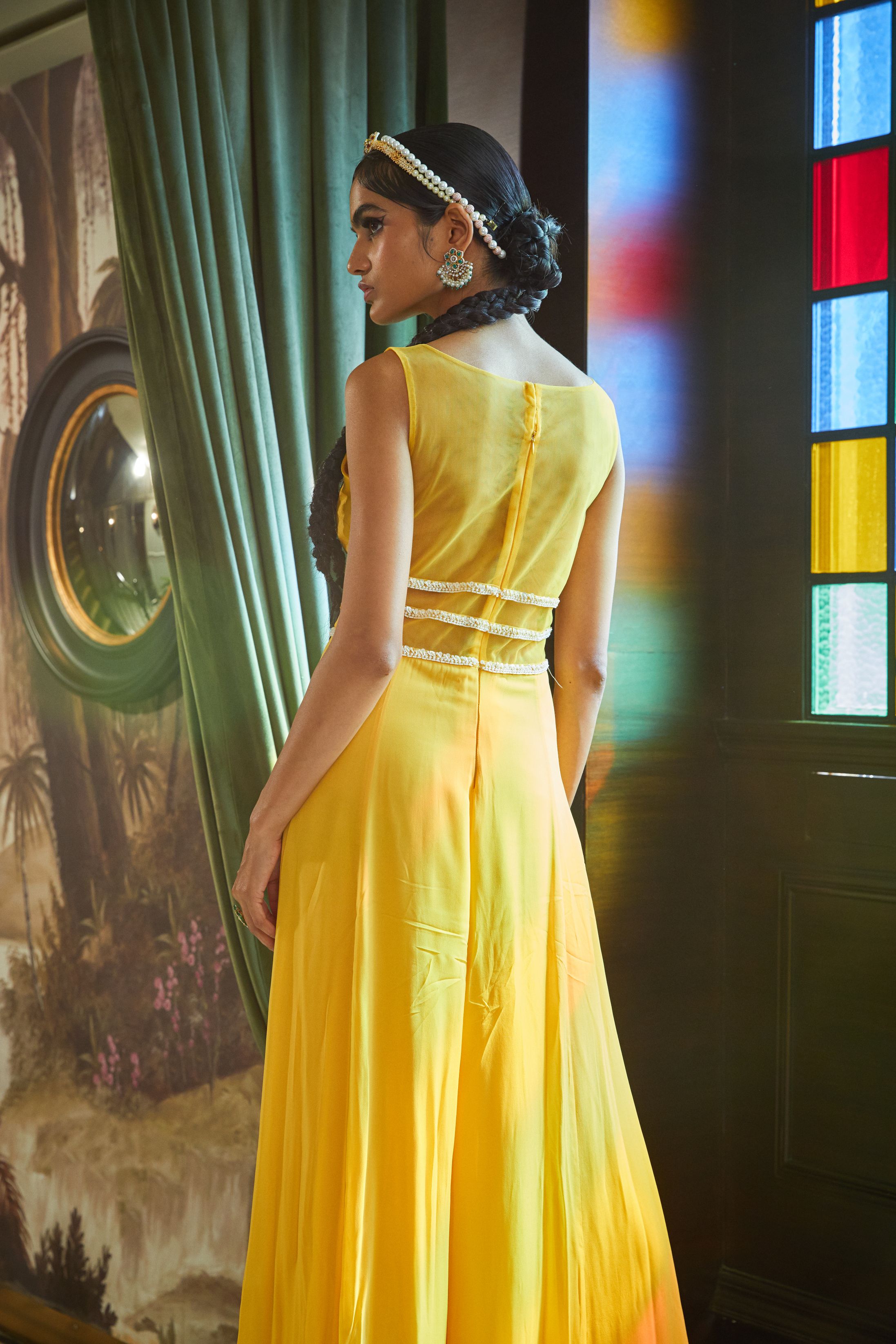 Mouni – yellow net suit, bisouNYC