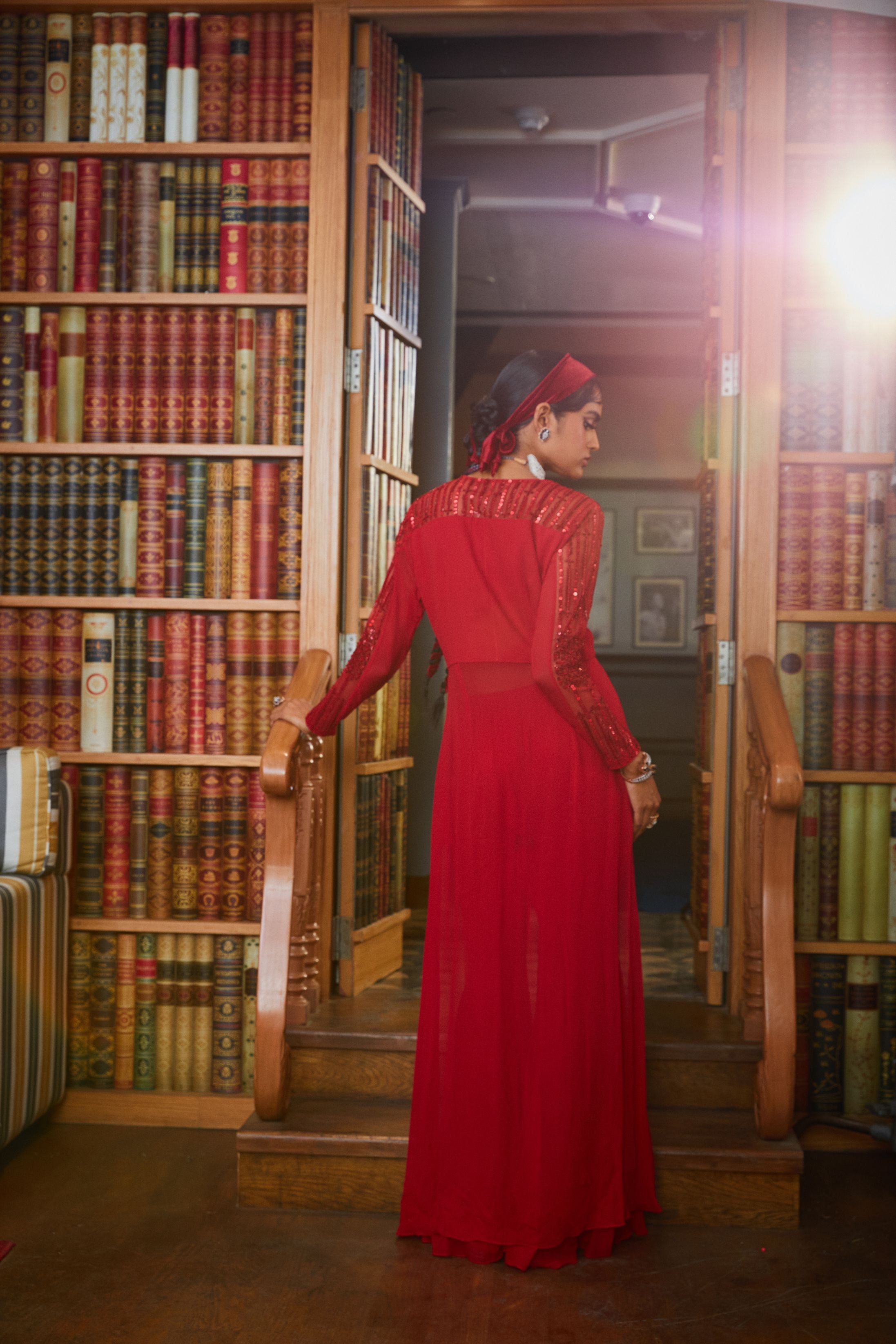 Nalini – red georgette suit, bisouNYC