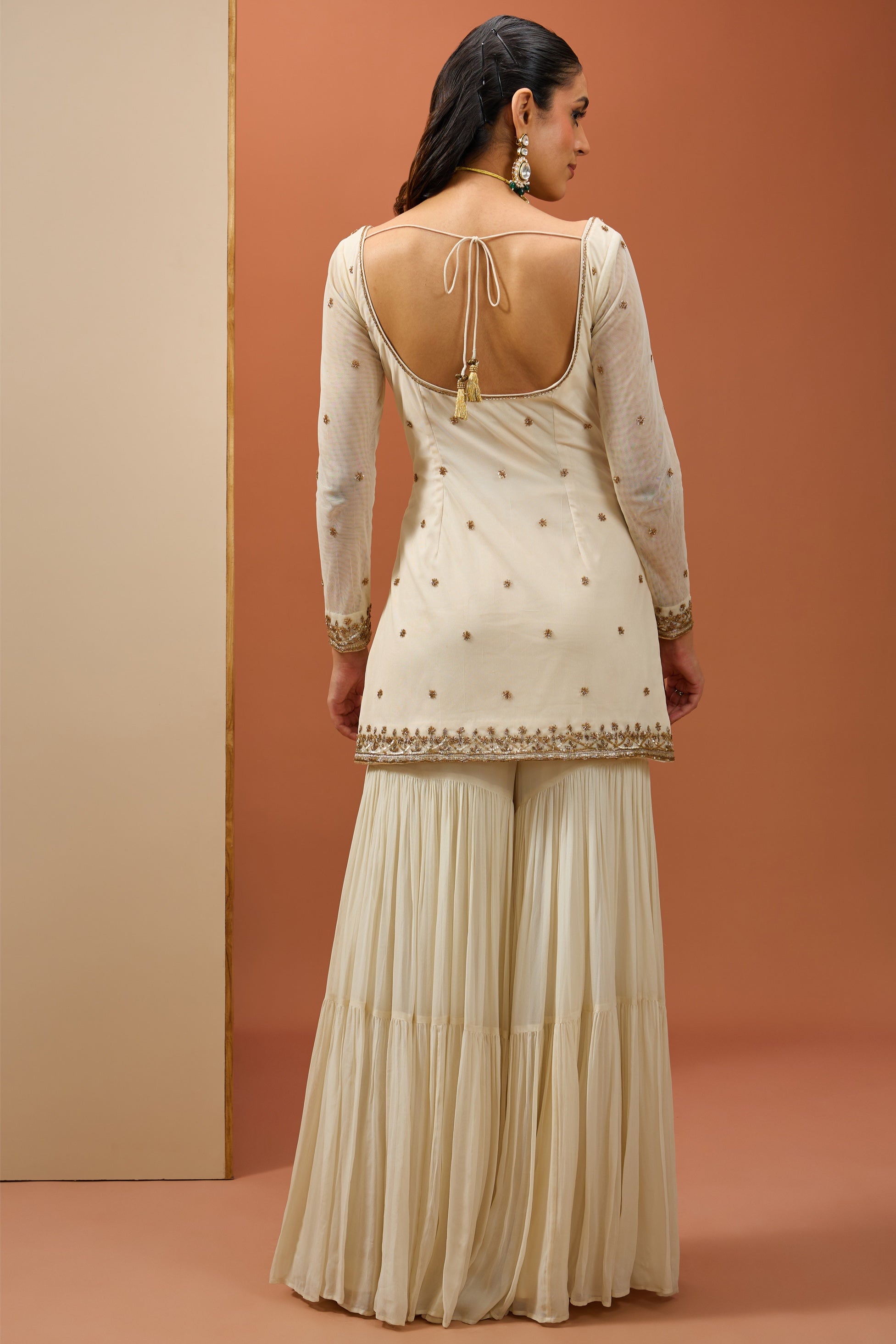 Nisha – white organza suit, bisouNYC