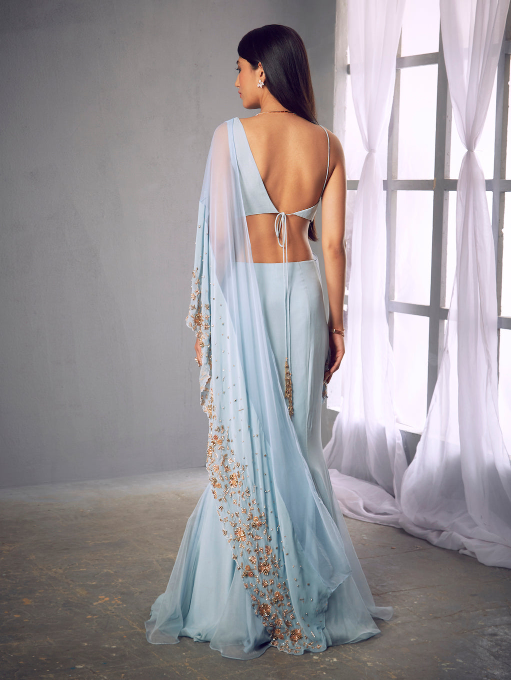 Nora – blue lehenga, bisouNYC