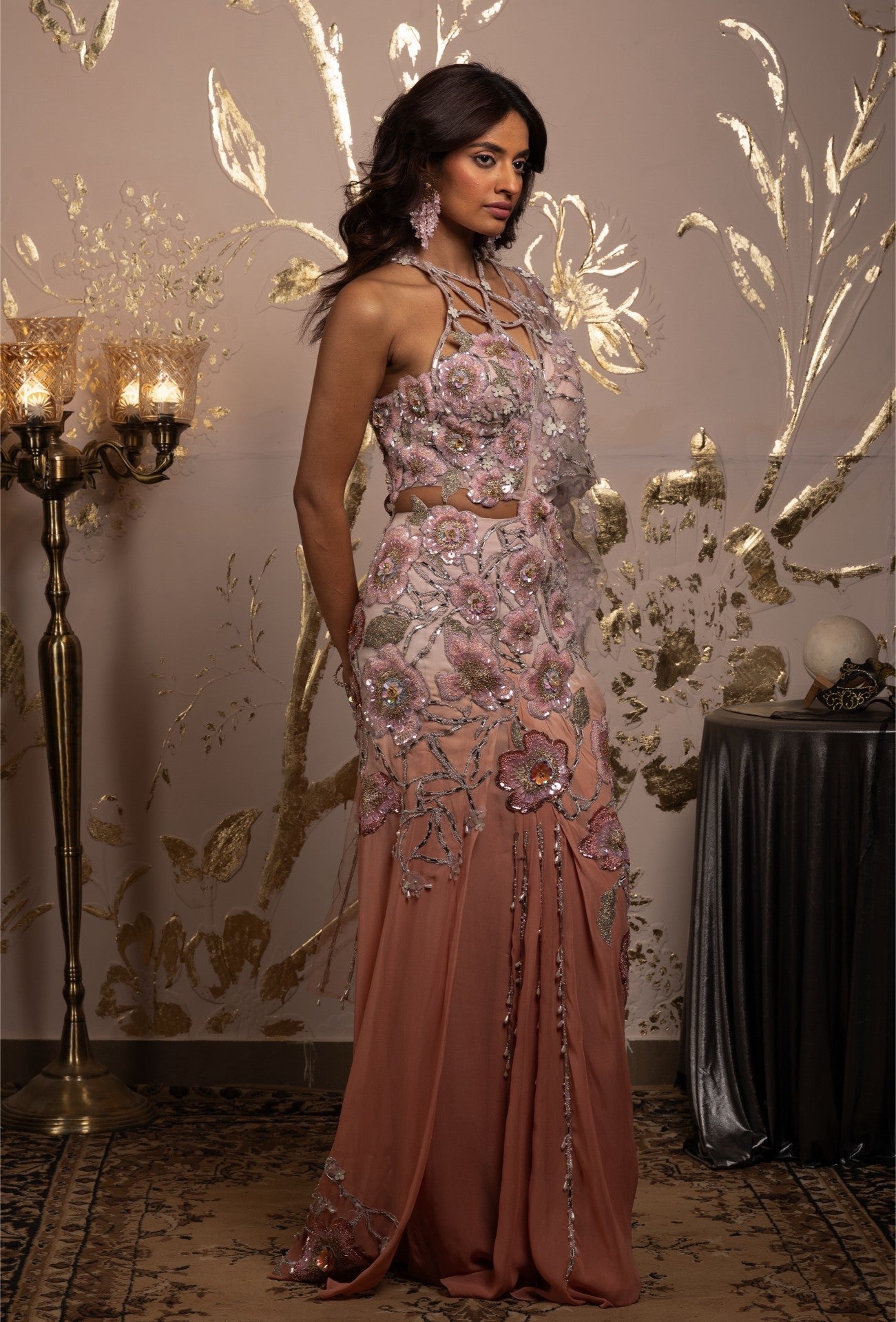 Pansy – georgette saree, bisouNYC