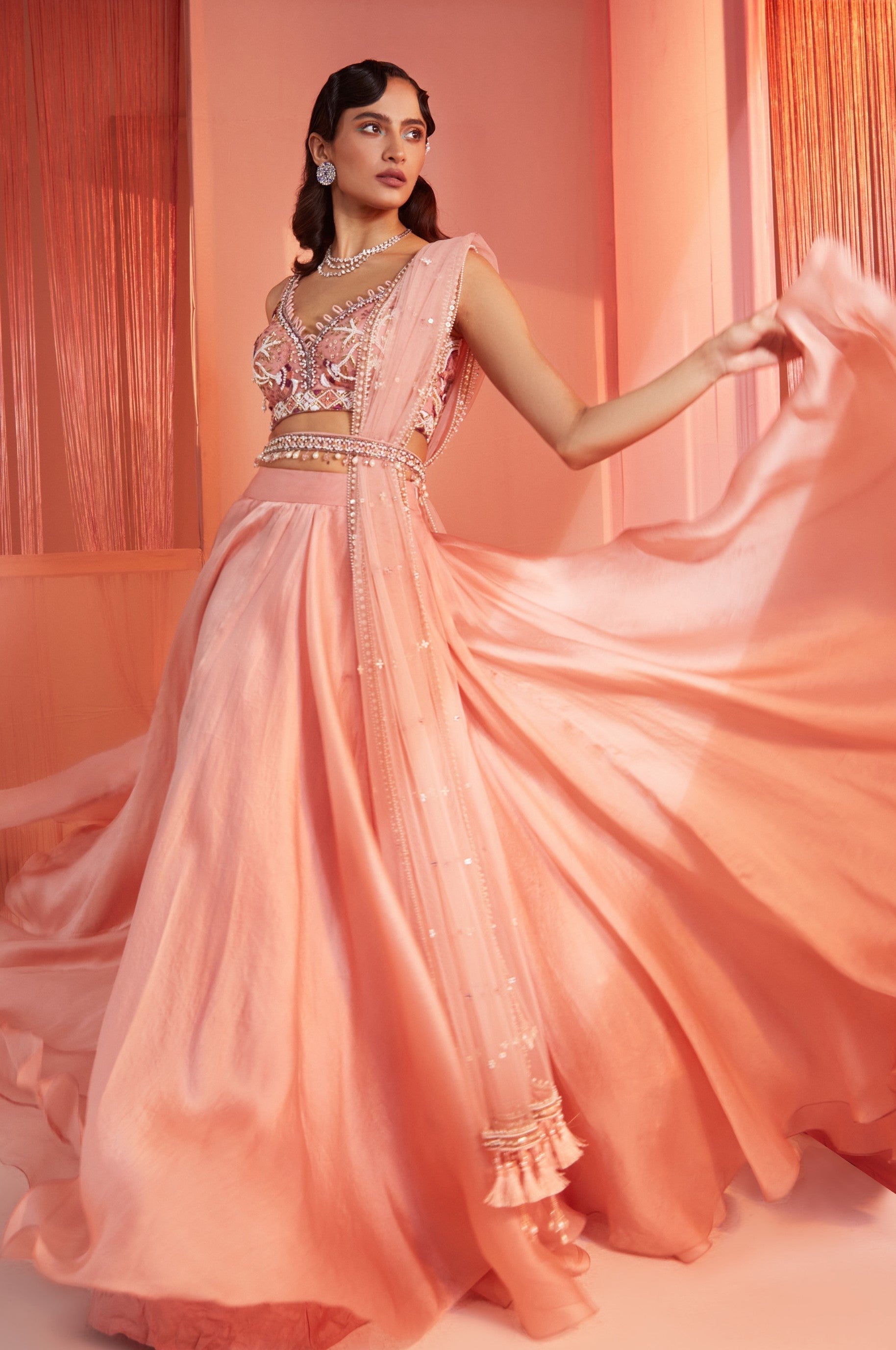 Payal – pink organza lehenga, bisouNYC