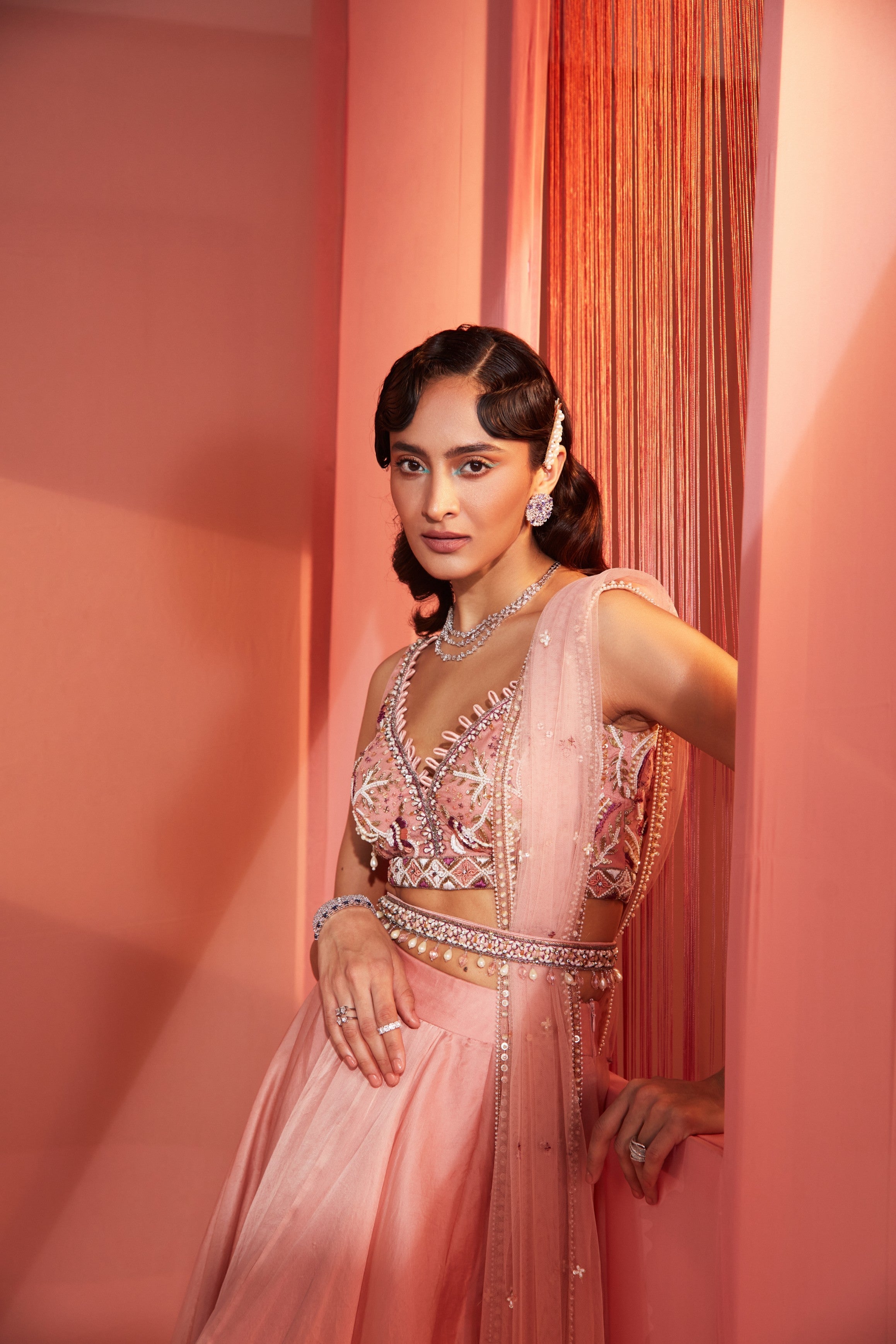 Payal – pink organza lehenga, bisouNYC