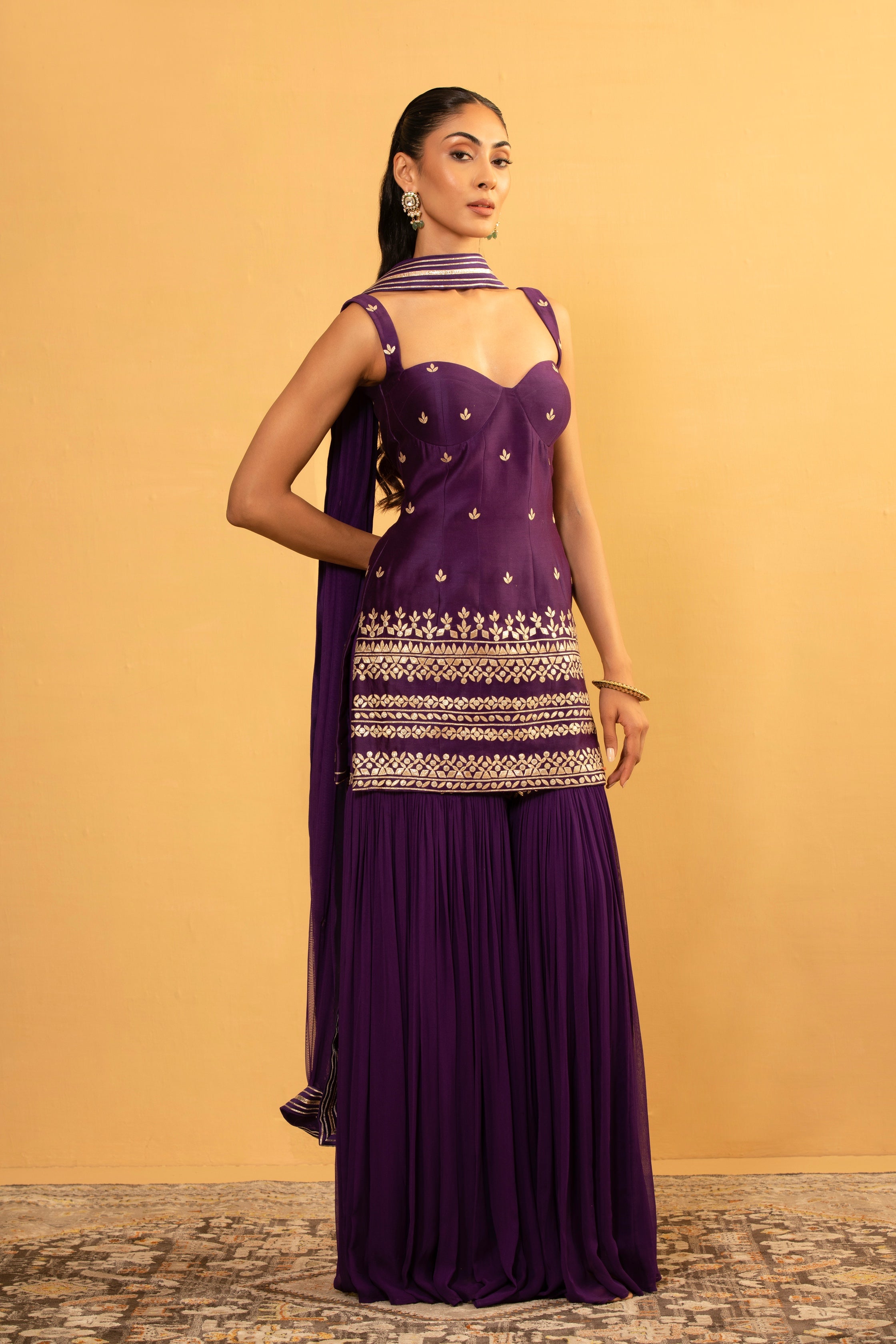 Rita – champagne georgette suit, bisouNYC