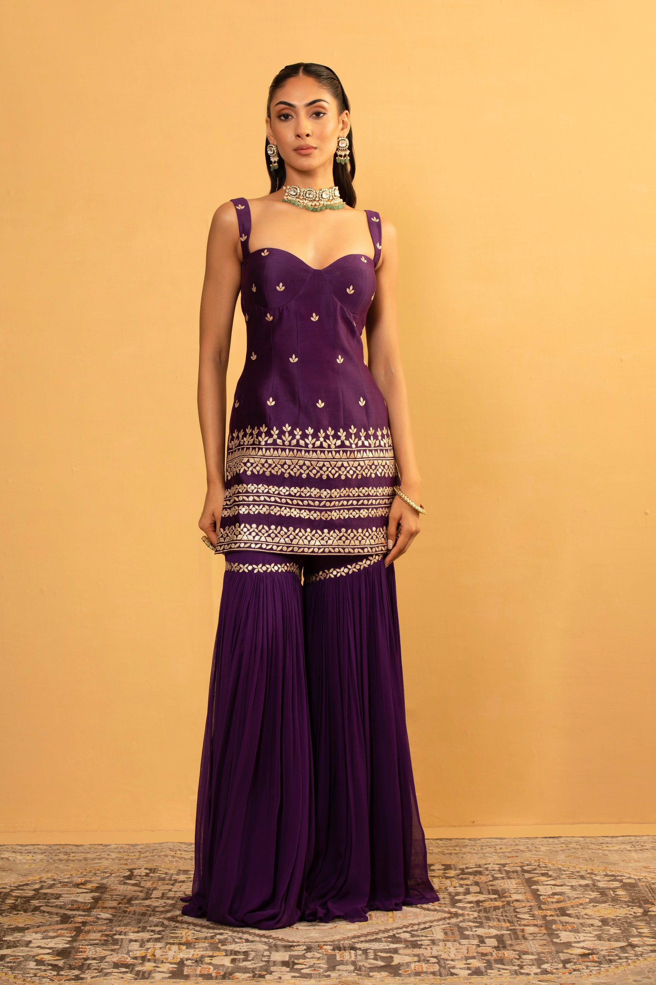 Rita – champagne georgette suit, bisouNYC