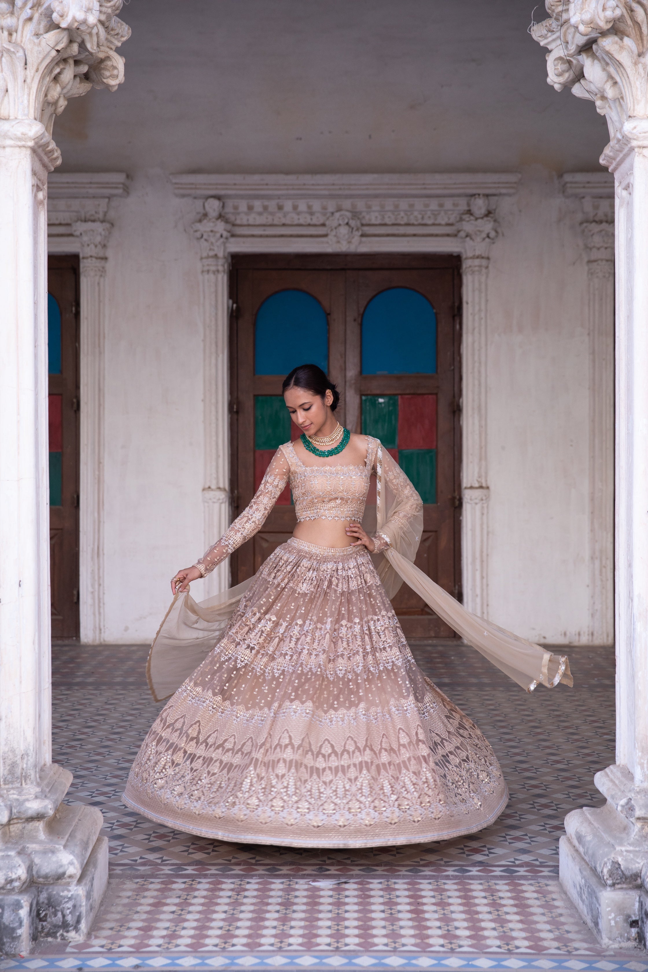 Sitara – champagne lehenga, bisouNYC