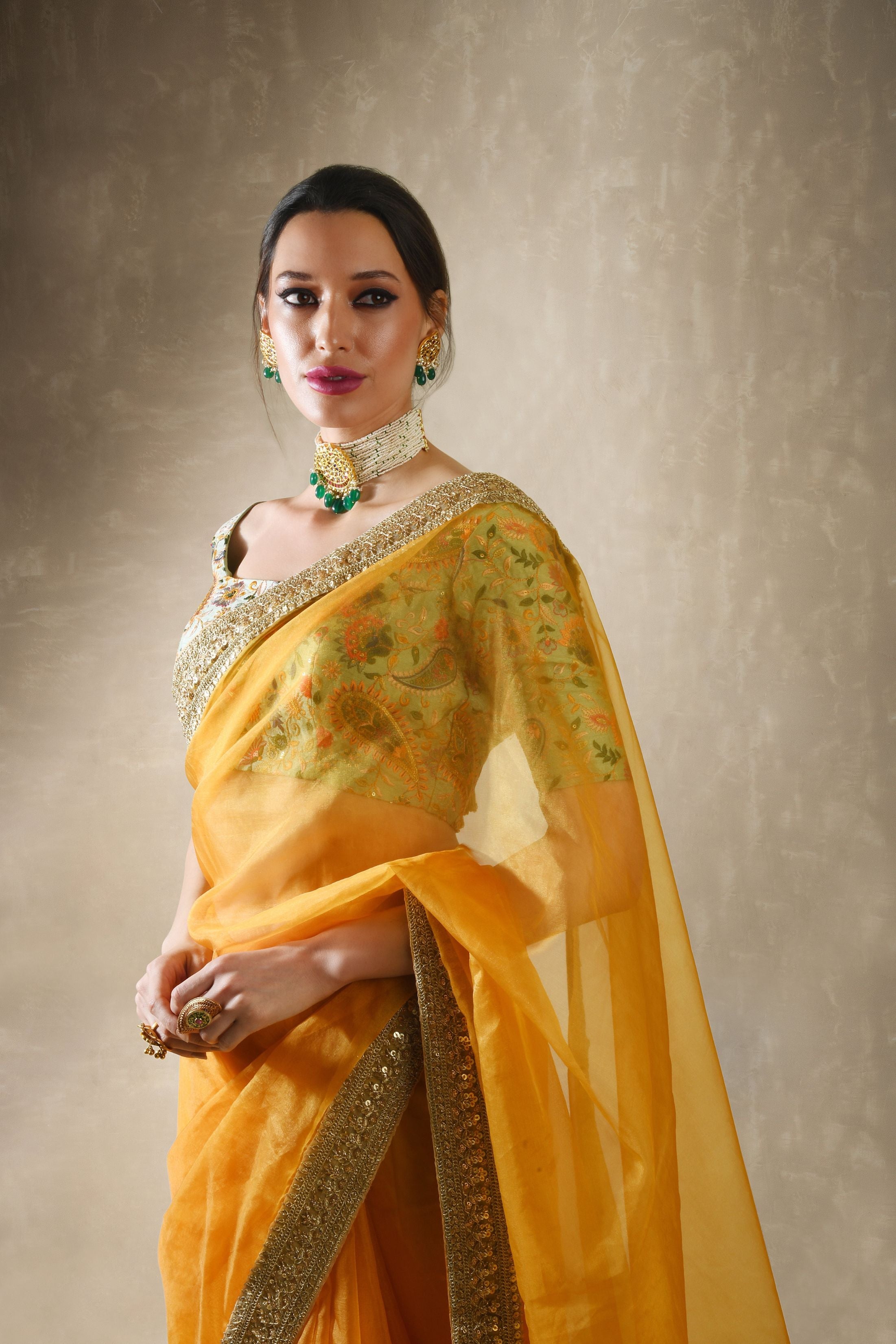 Sunflower – gold saree, bisouNYC