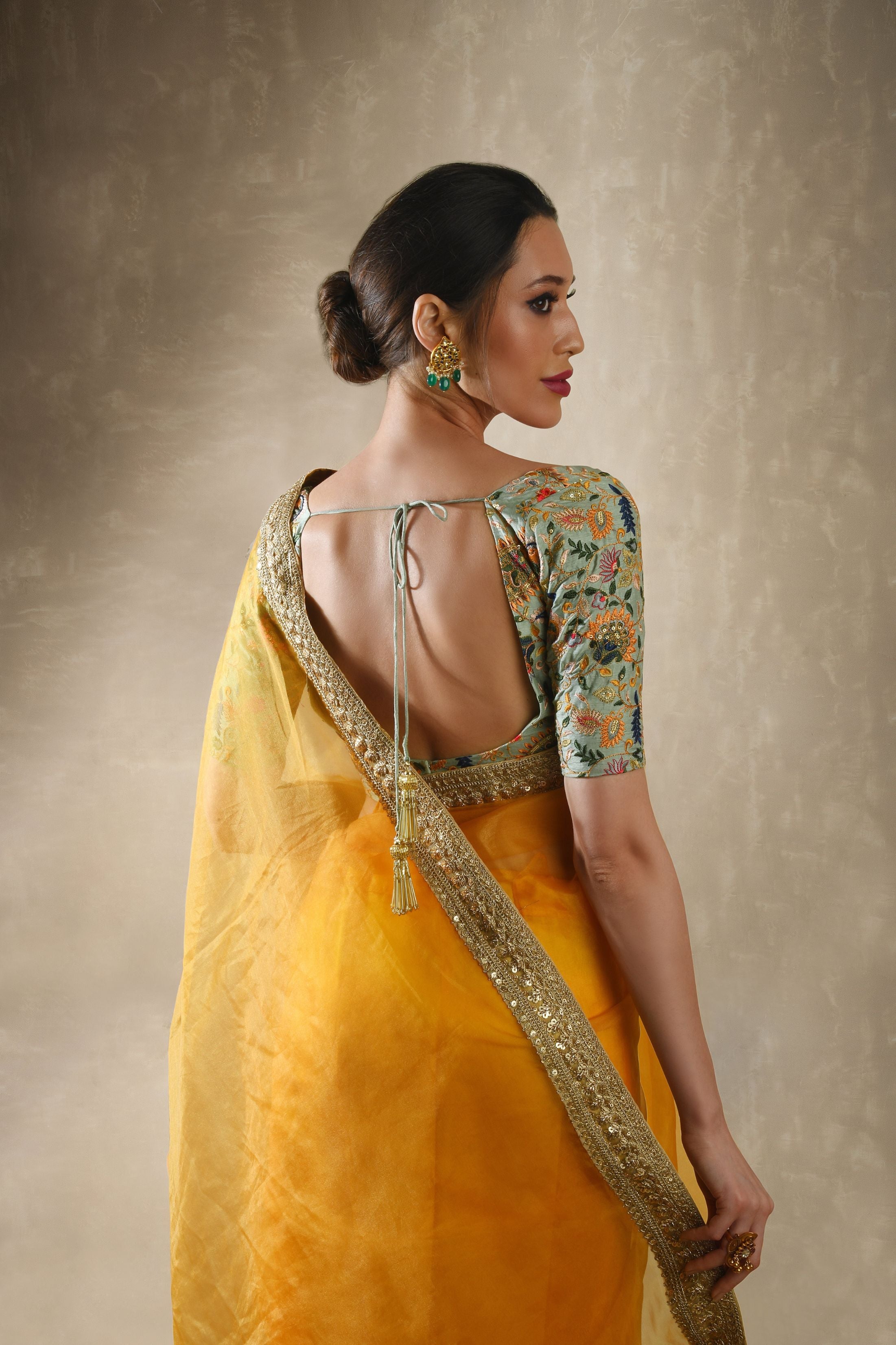 Sunflower – gold saree, bisouNYC