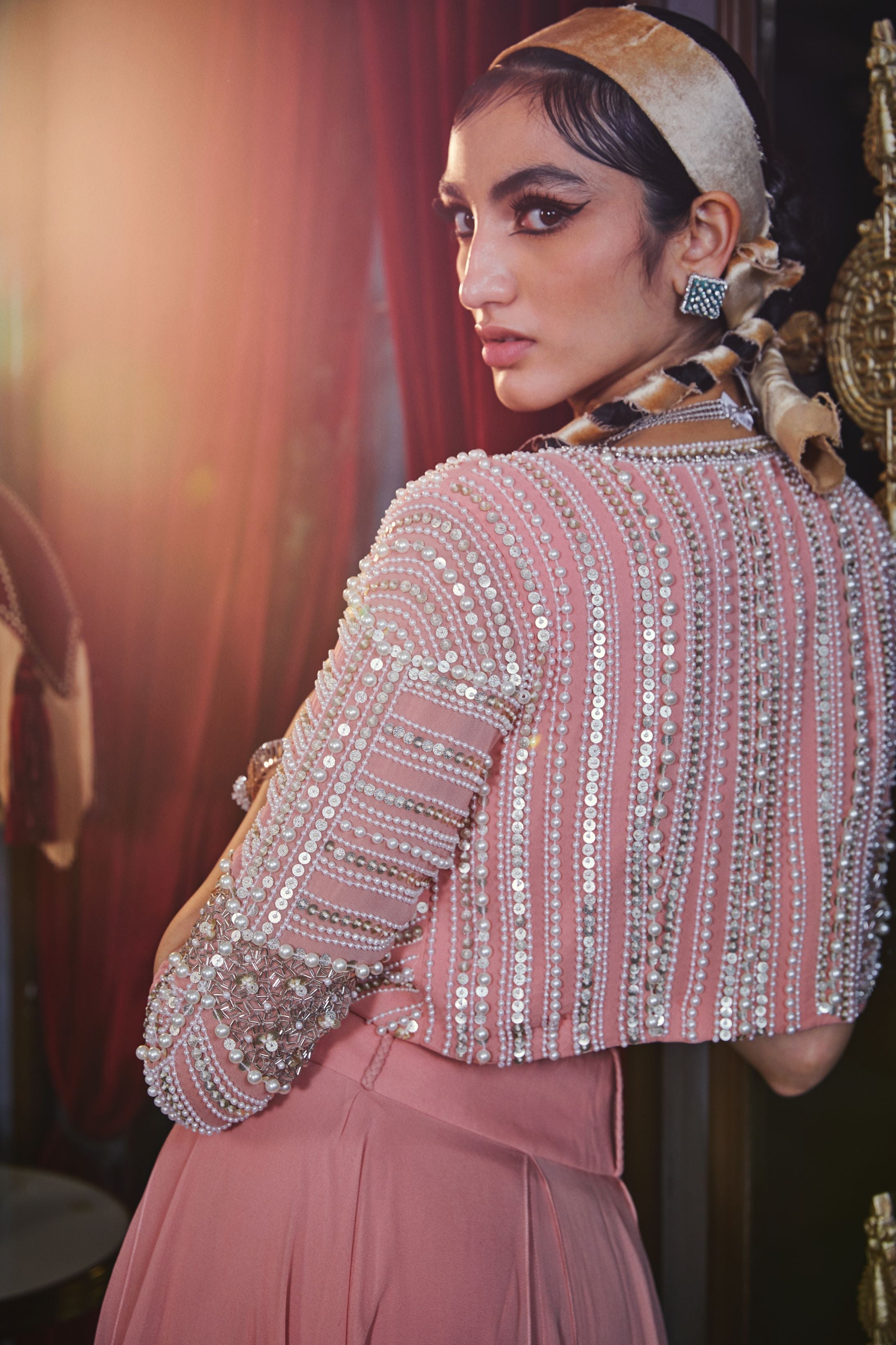 Sanam – pink georgette lehenga, bisouNYC