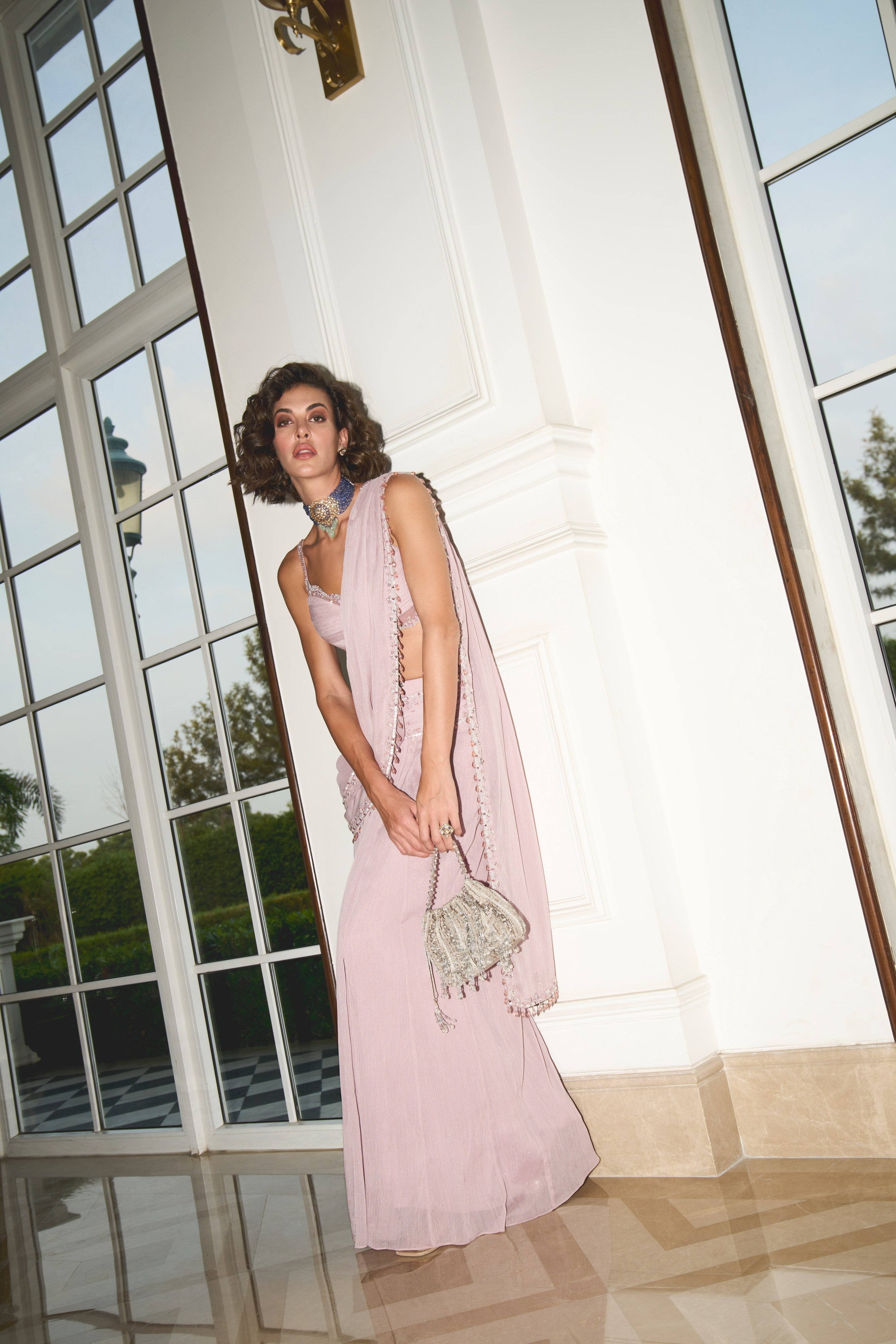 Sarena – lilac georgette lehenga, bisouNYC