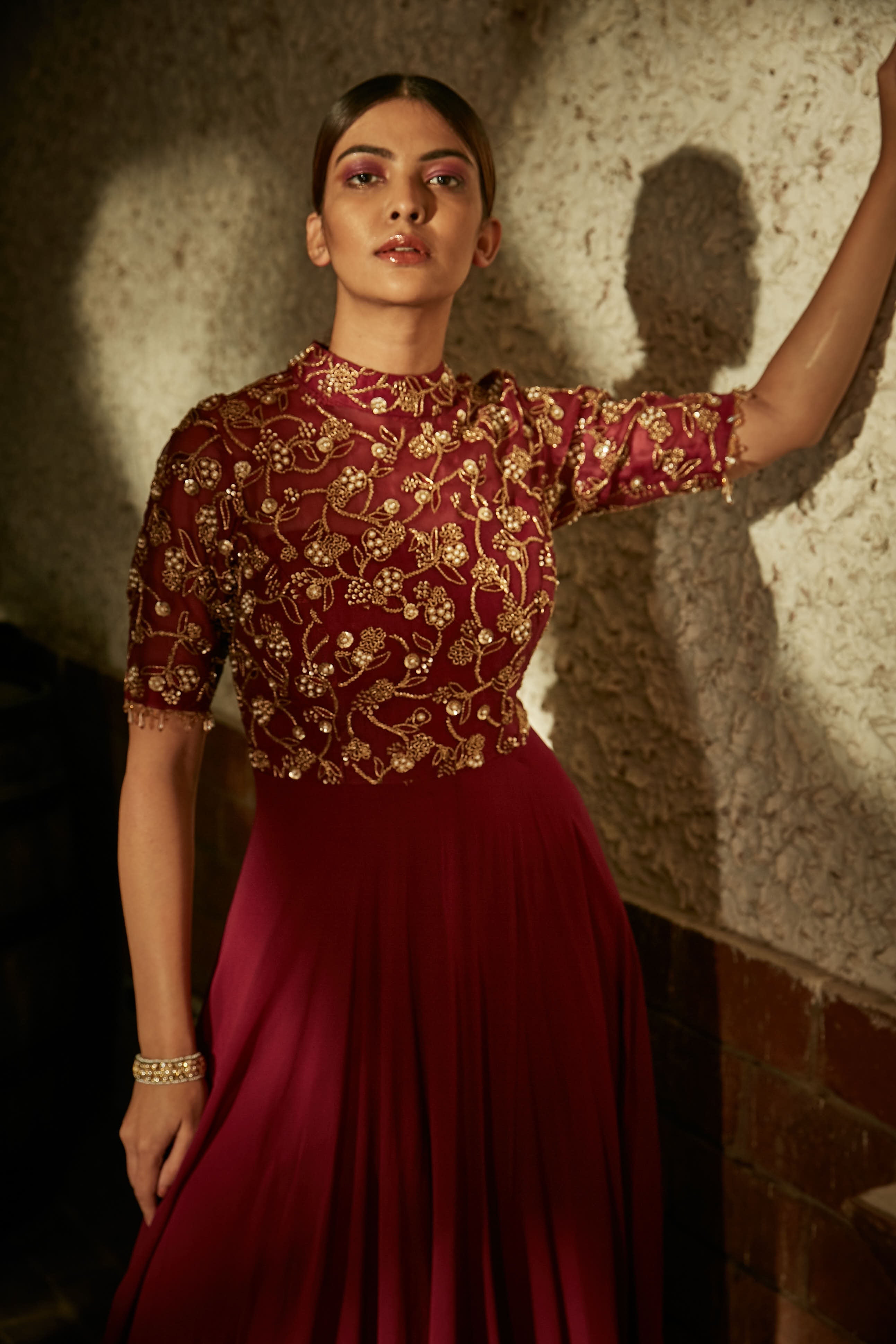 Sasha – burgundy dress, bisouNYC