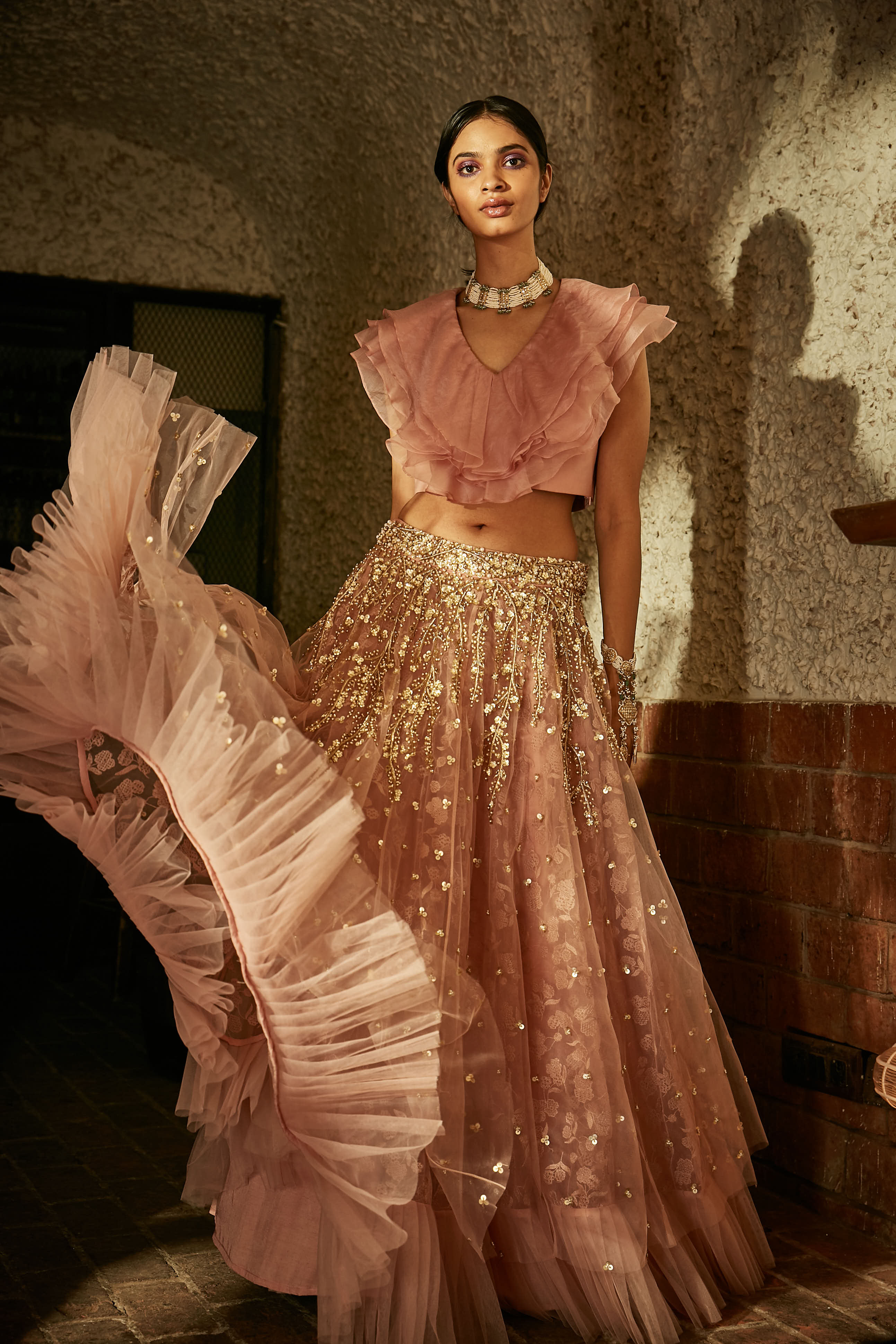 Sonya – pink lehenga, bisouNYC