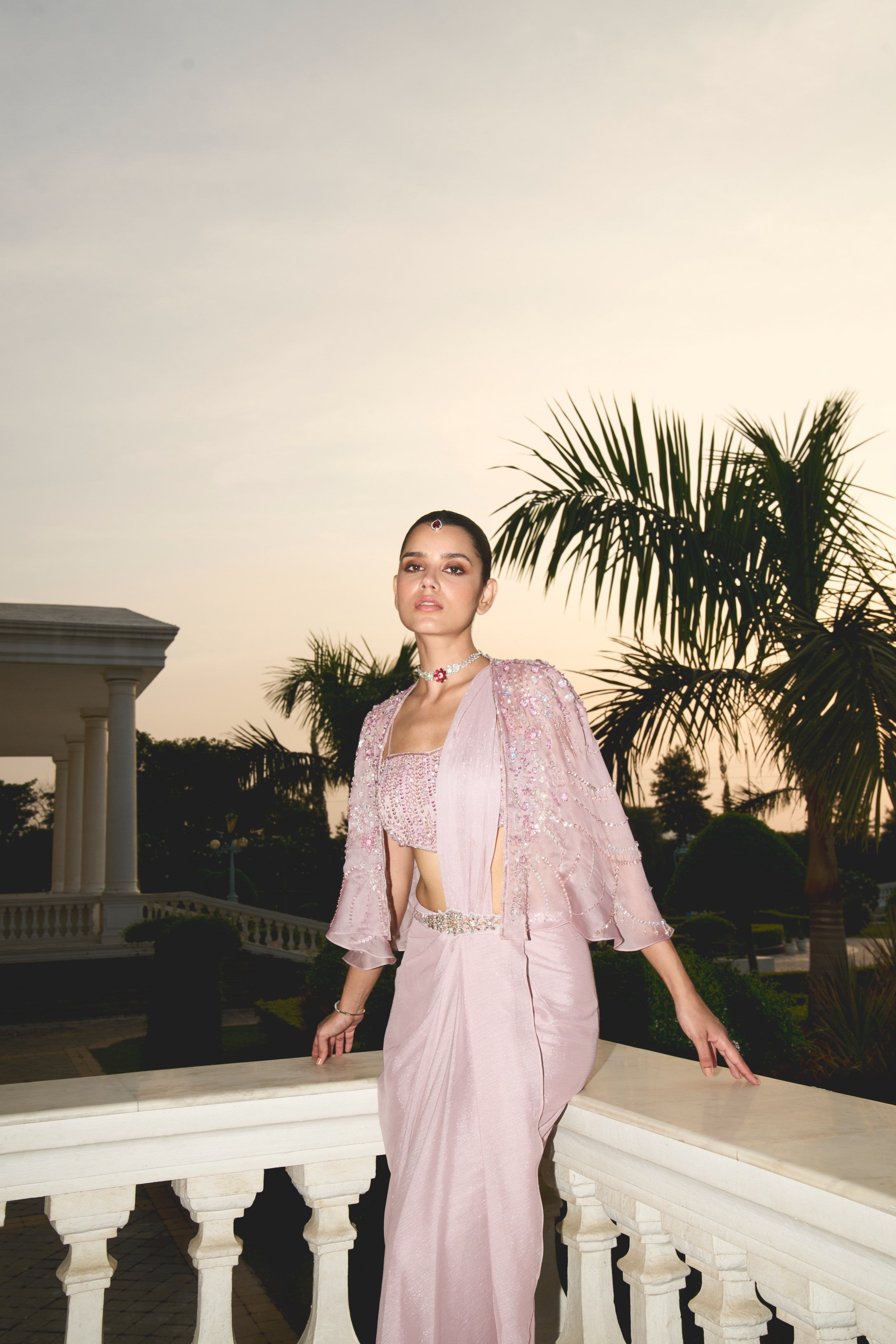 Suhana – lilac organza saree, bisouNYC