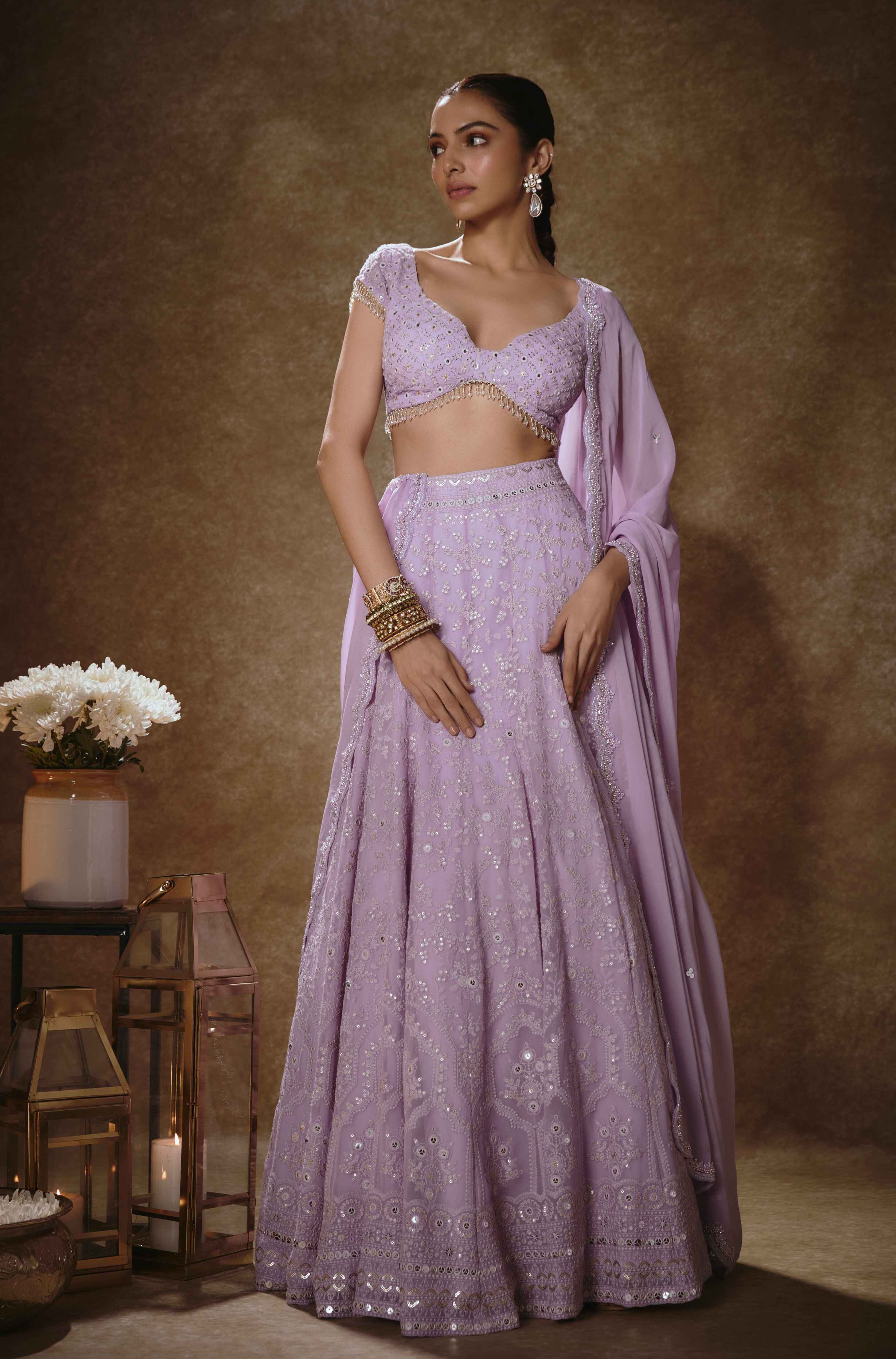 Taara – lilac georgette lehenga, bisouNYC