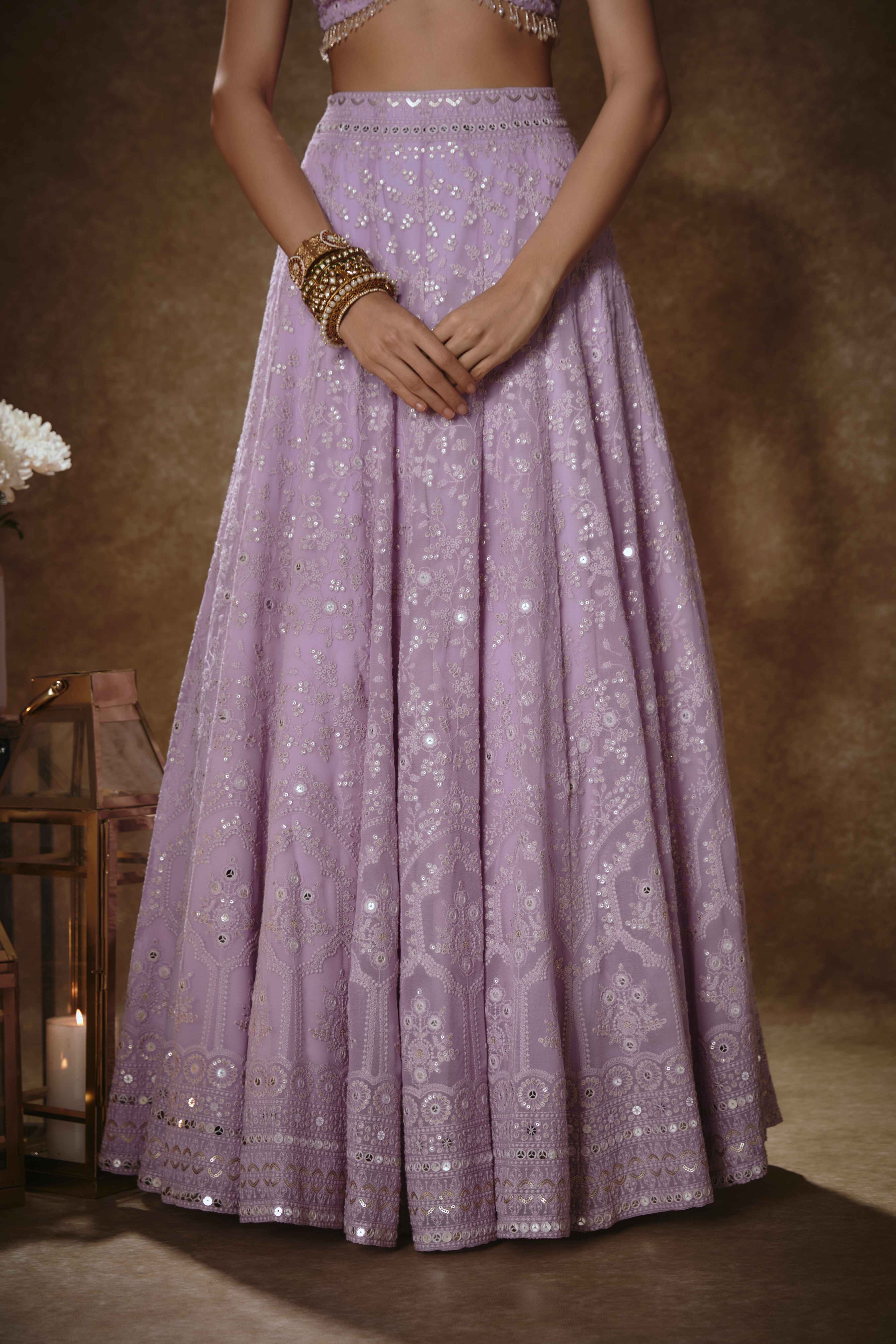 Taara – lilac georgette lehenga, bisouNYC