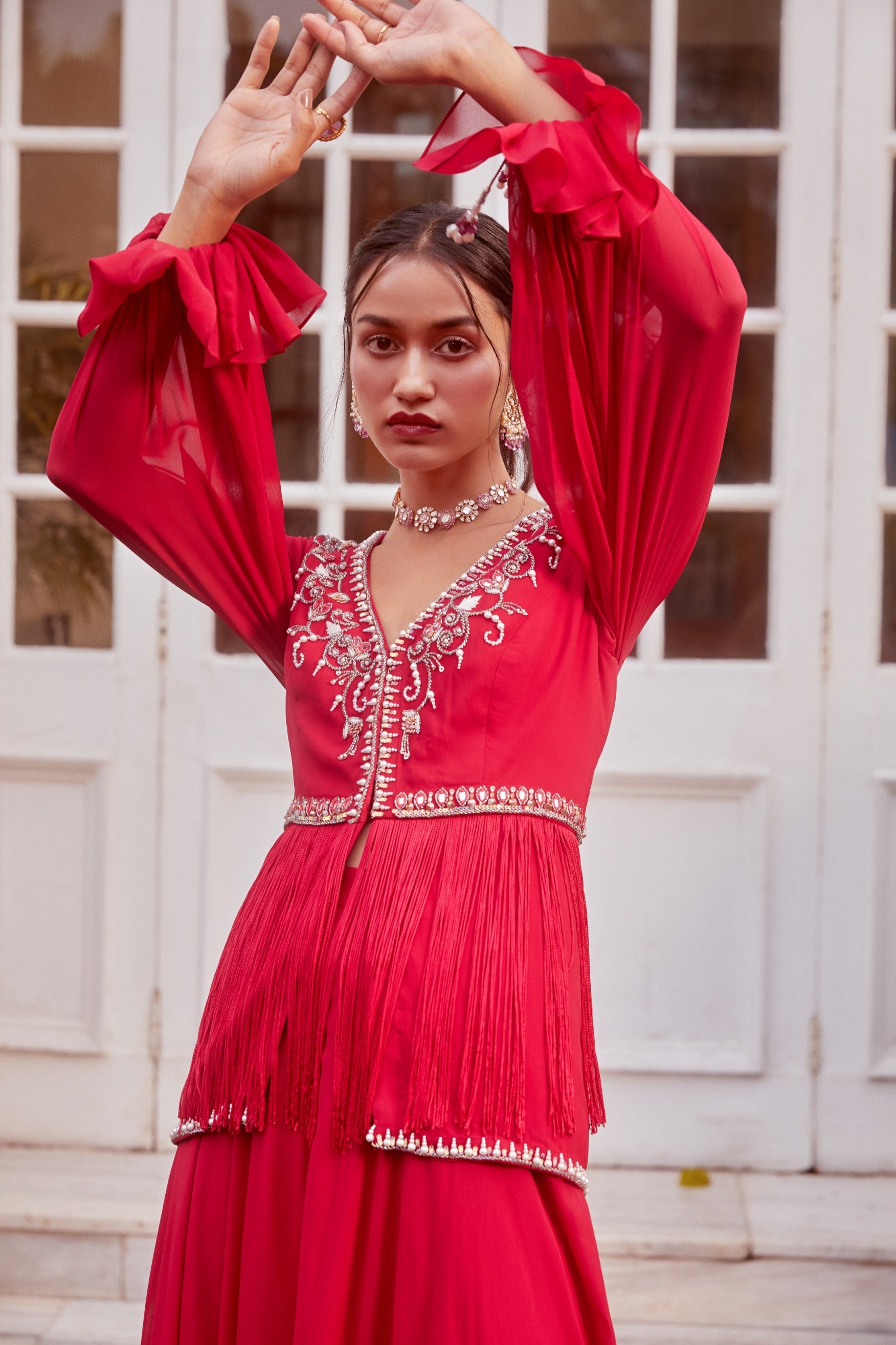 Trisha – fuchsia suit, bisouNYC