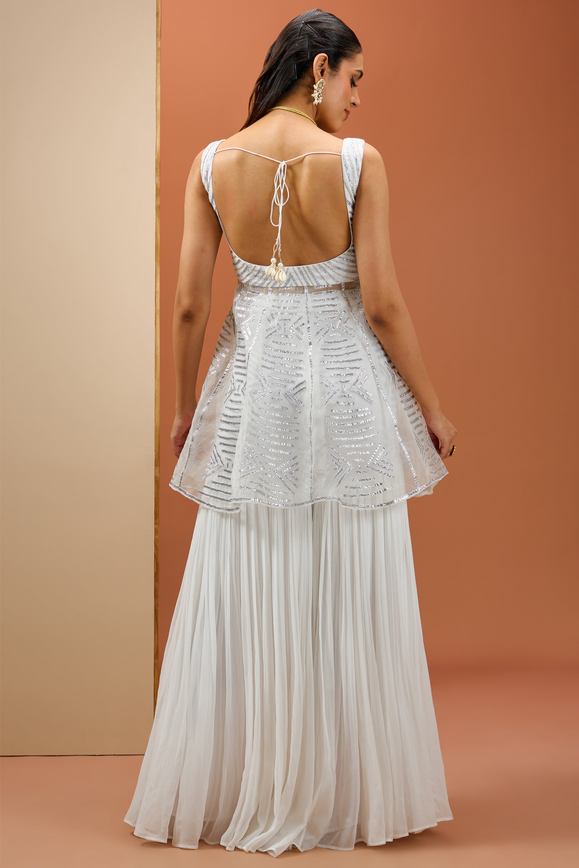 Ujala – white organza suit, bisouNYC