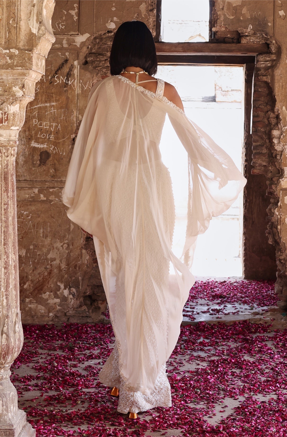 Unjali – ivory organza suit, bisouNYC