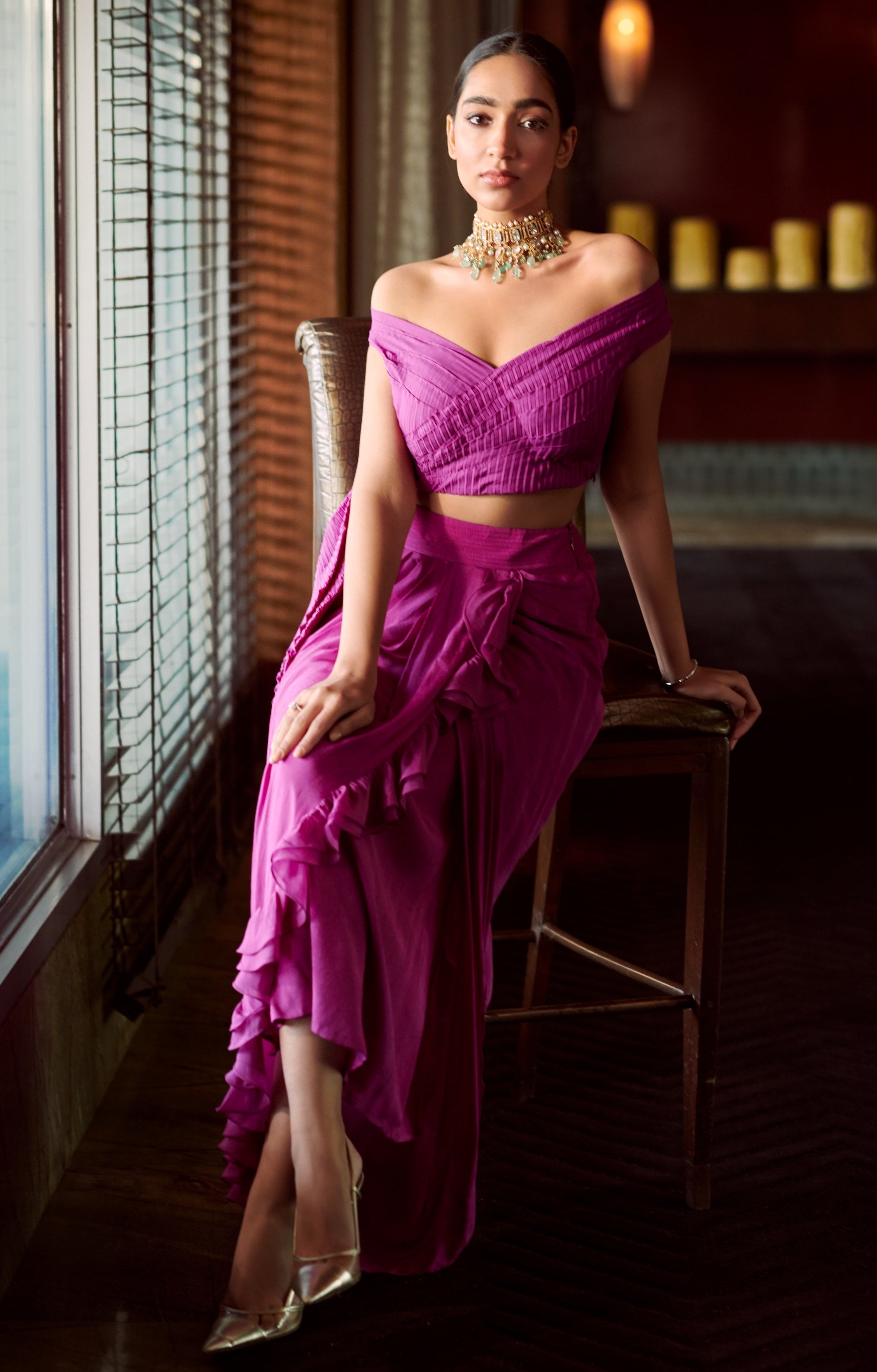 Urvashi – fuchsia organza outfit, bisouNYC