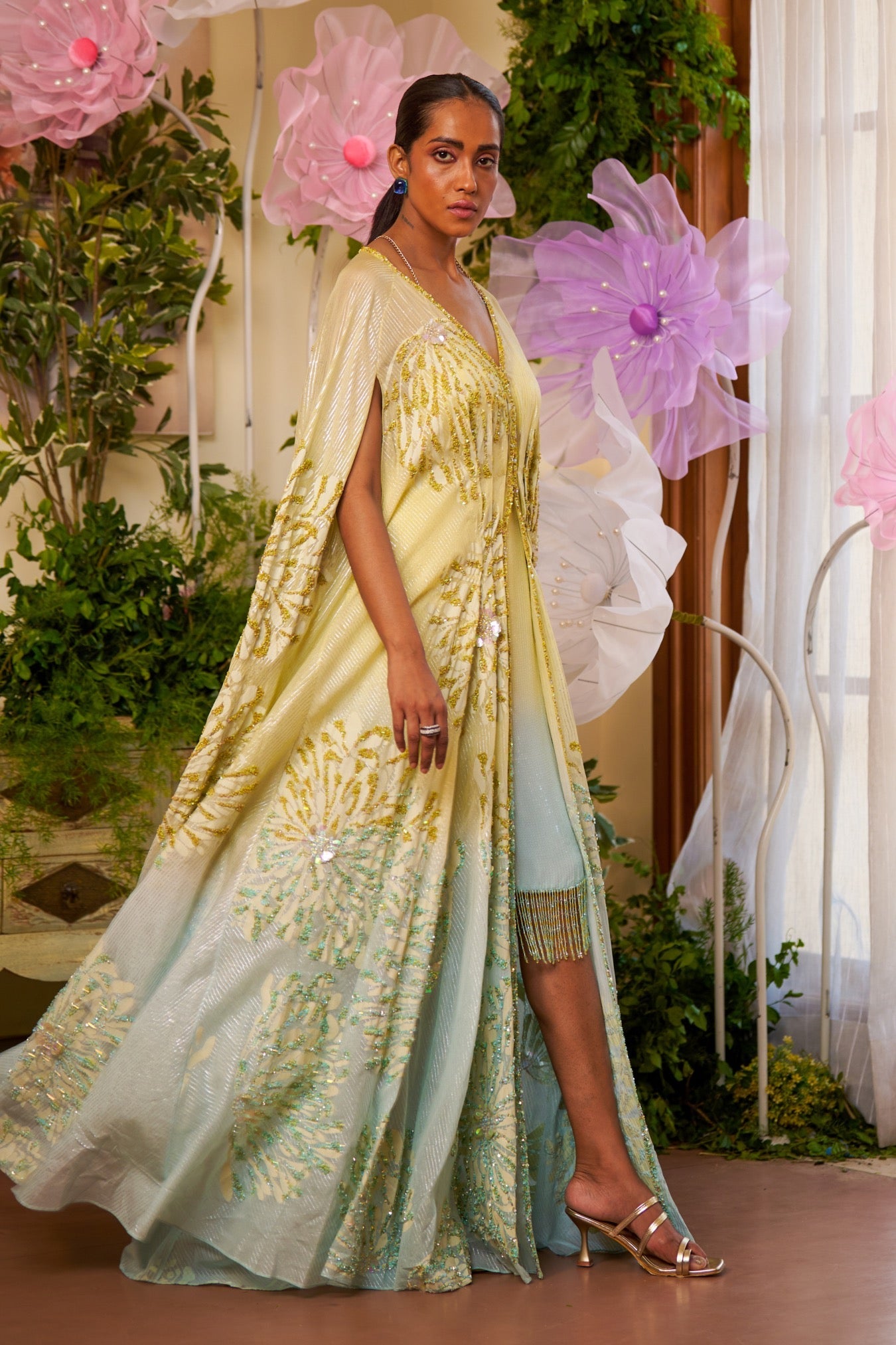 Zinnia – yellow organza dress, bisouNYC