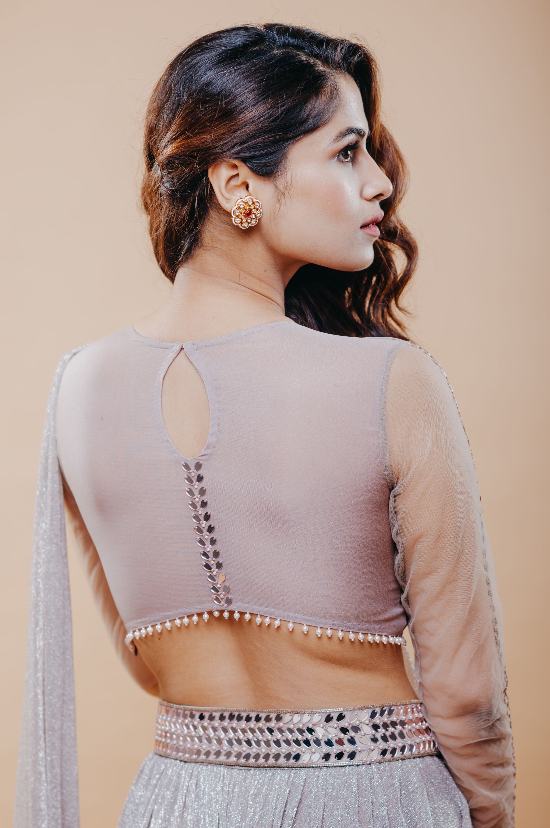 Roohi – rose georgette saree, bisouNYC