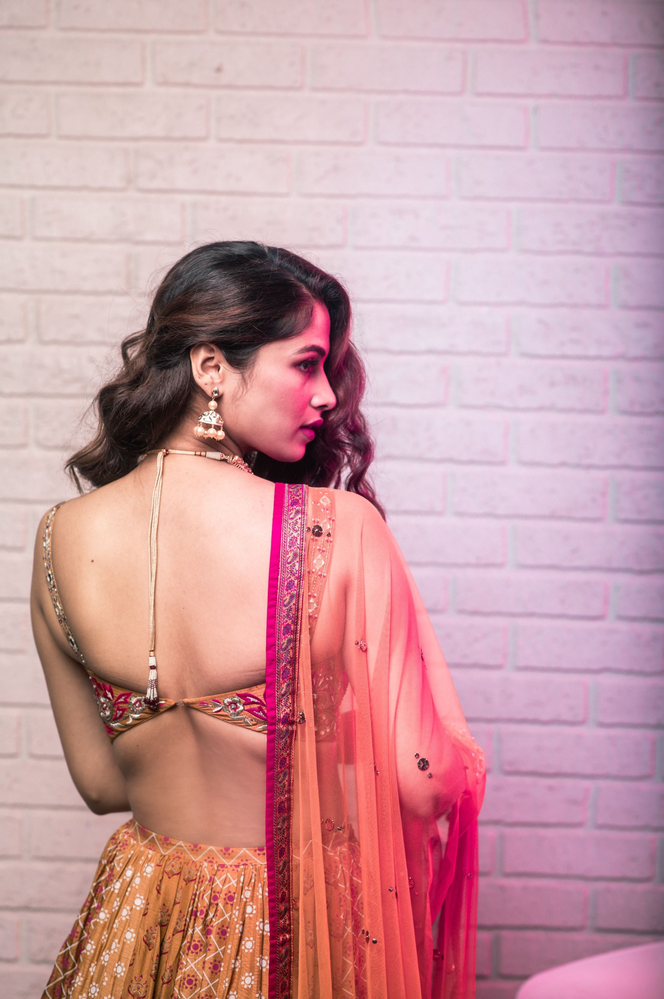Lara – mustard silk lehenga, bisouNYC