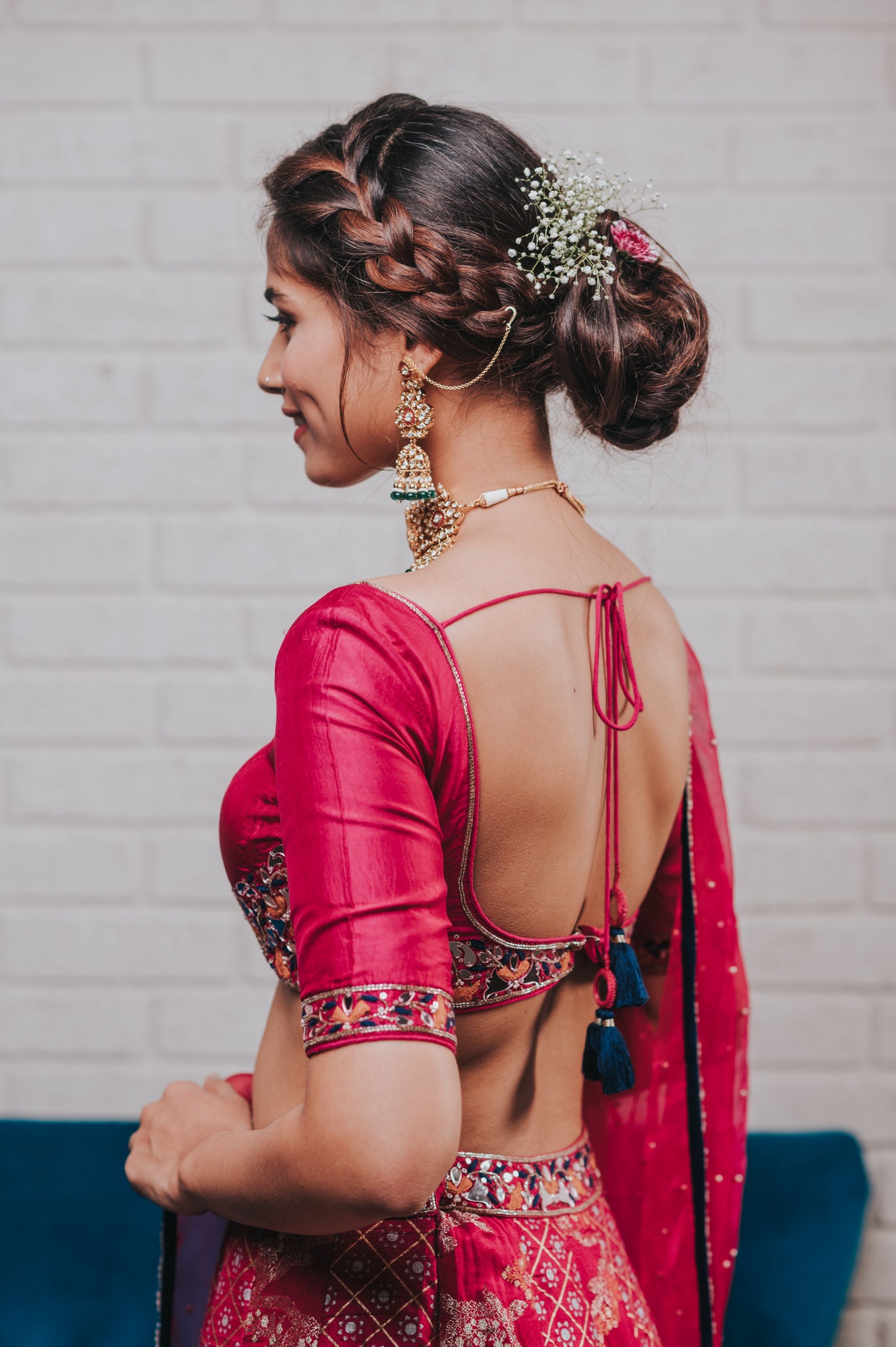 Chaaya – pink silk lehenga, bisouNYC