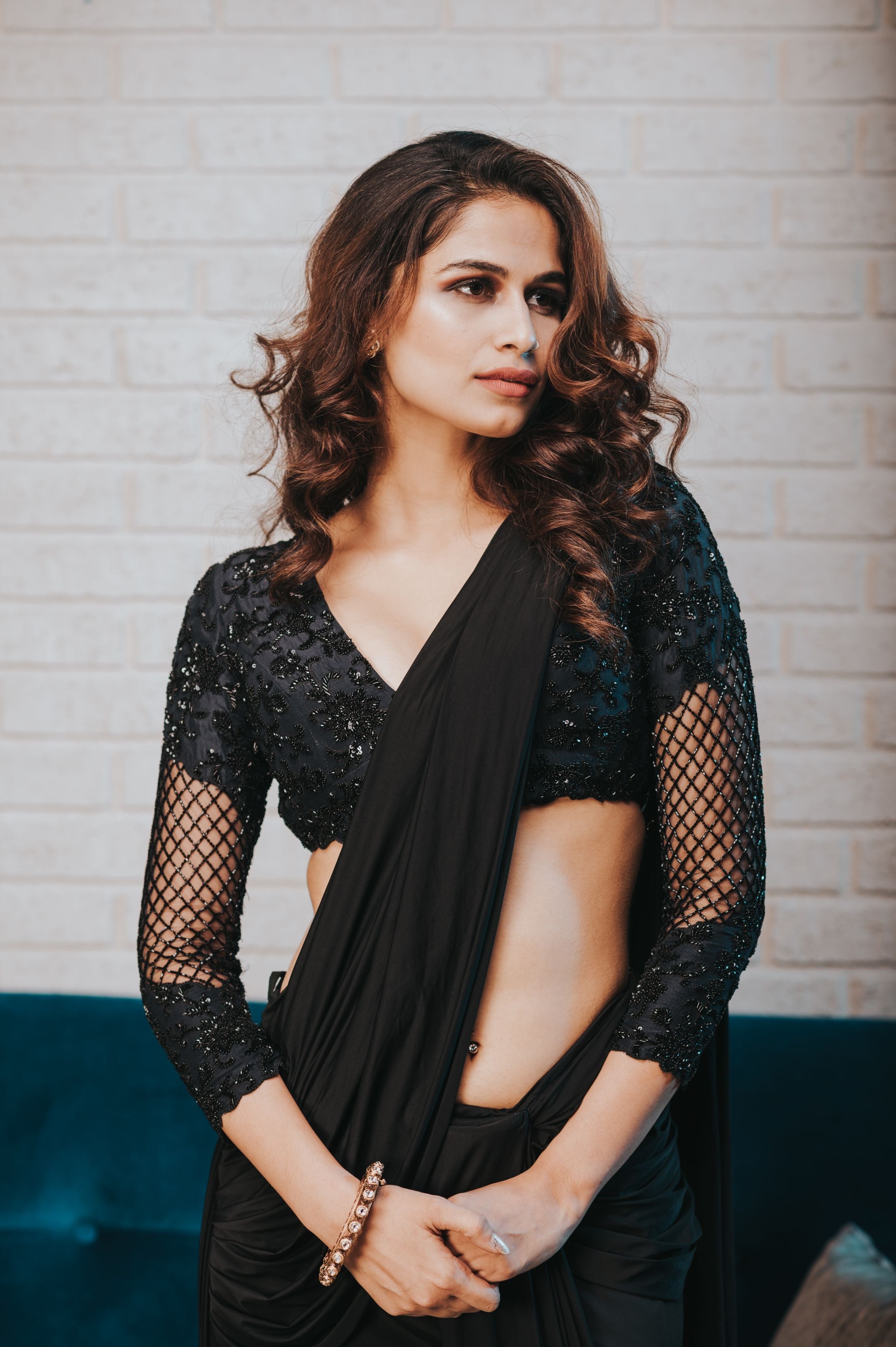 Mohini – black silk saree, bisouNYC