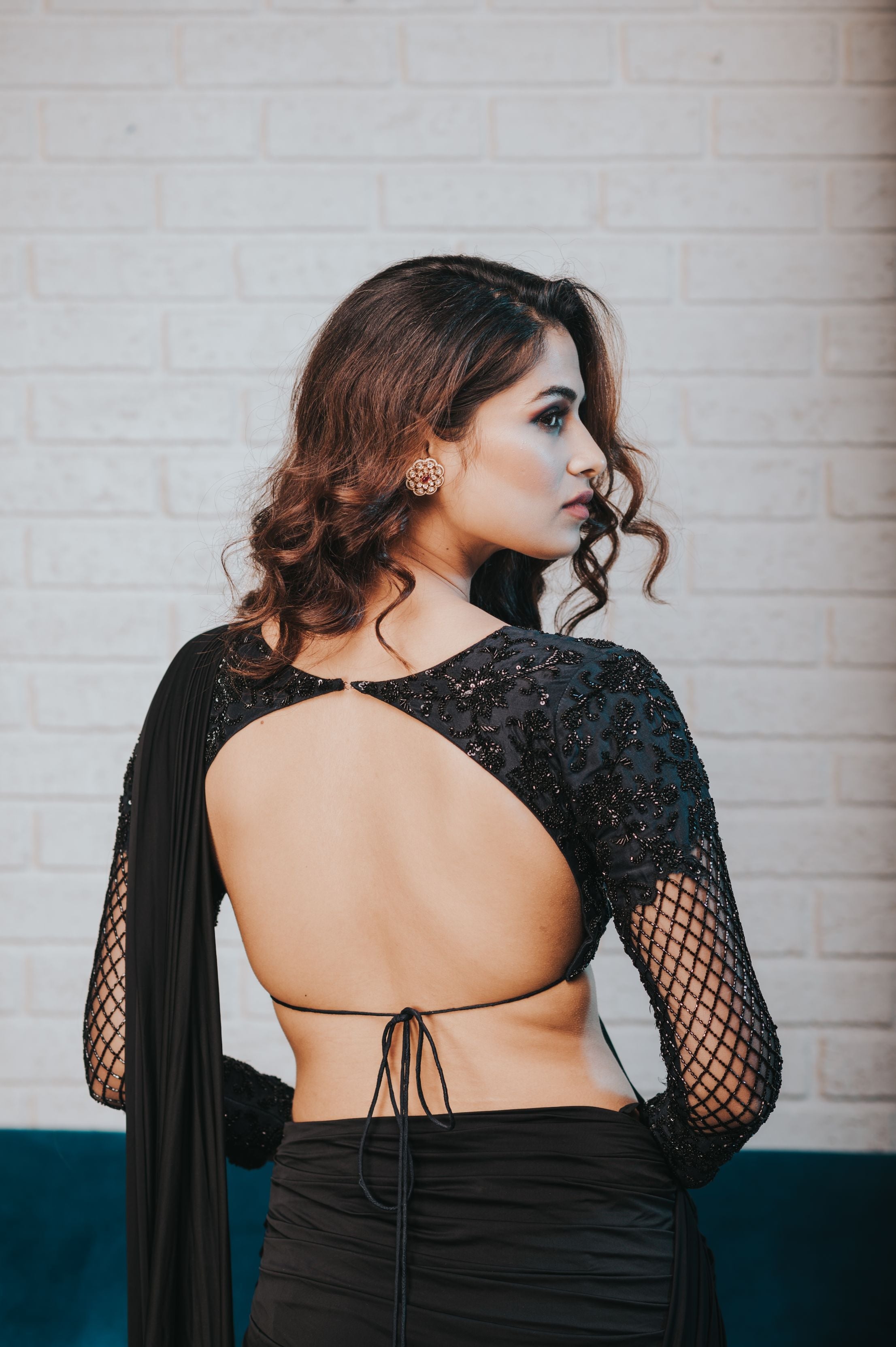 Mohini – black silk saree, bisouNYC