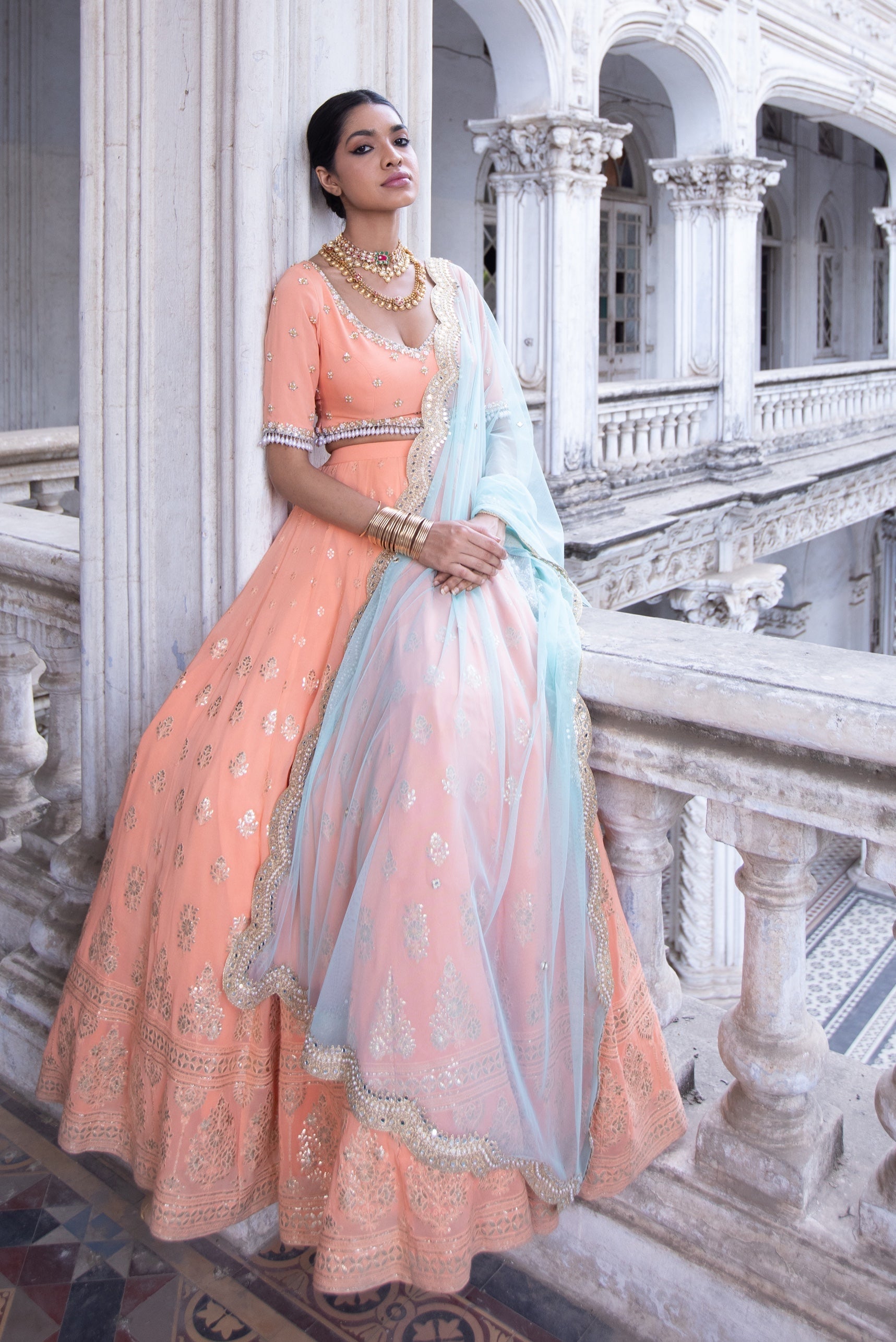 Amara – mint lehenga, bisouNYC