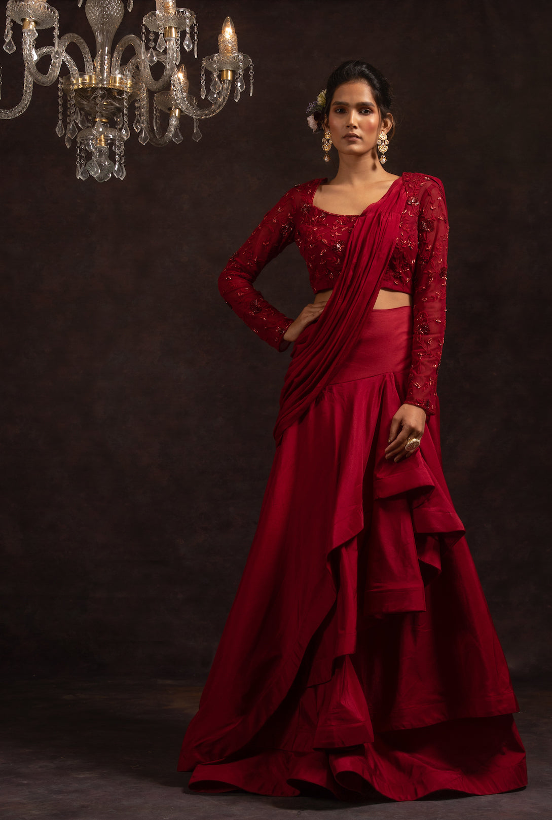 Aina – chiffon lehenga, bisouNYC