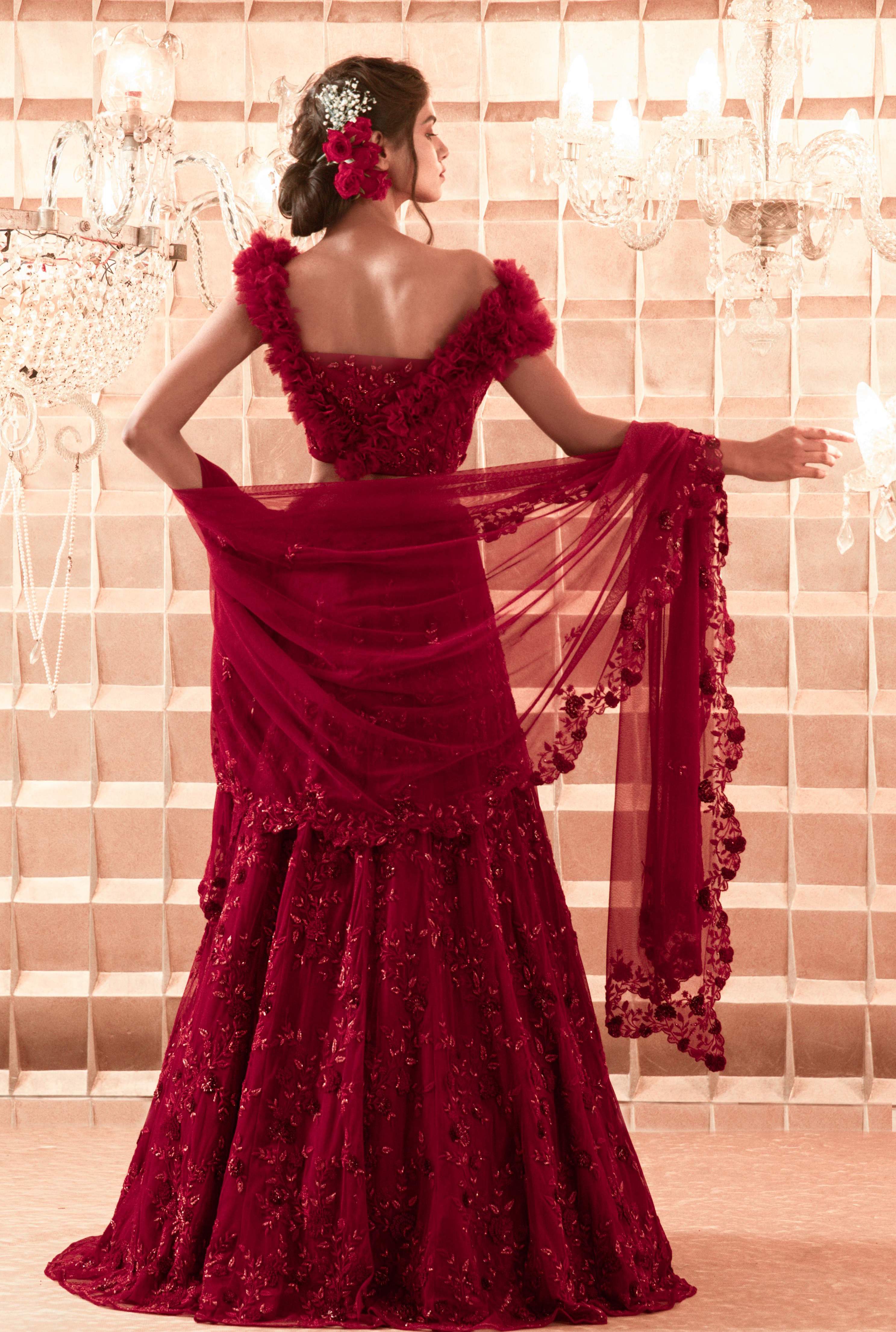 Alena – organza lehenga, bisouNYC