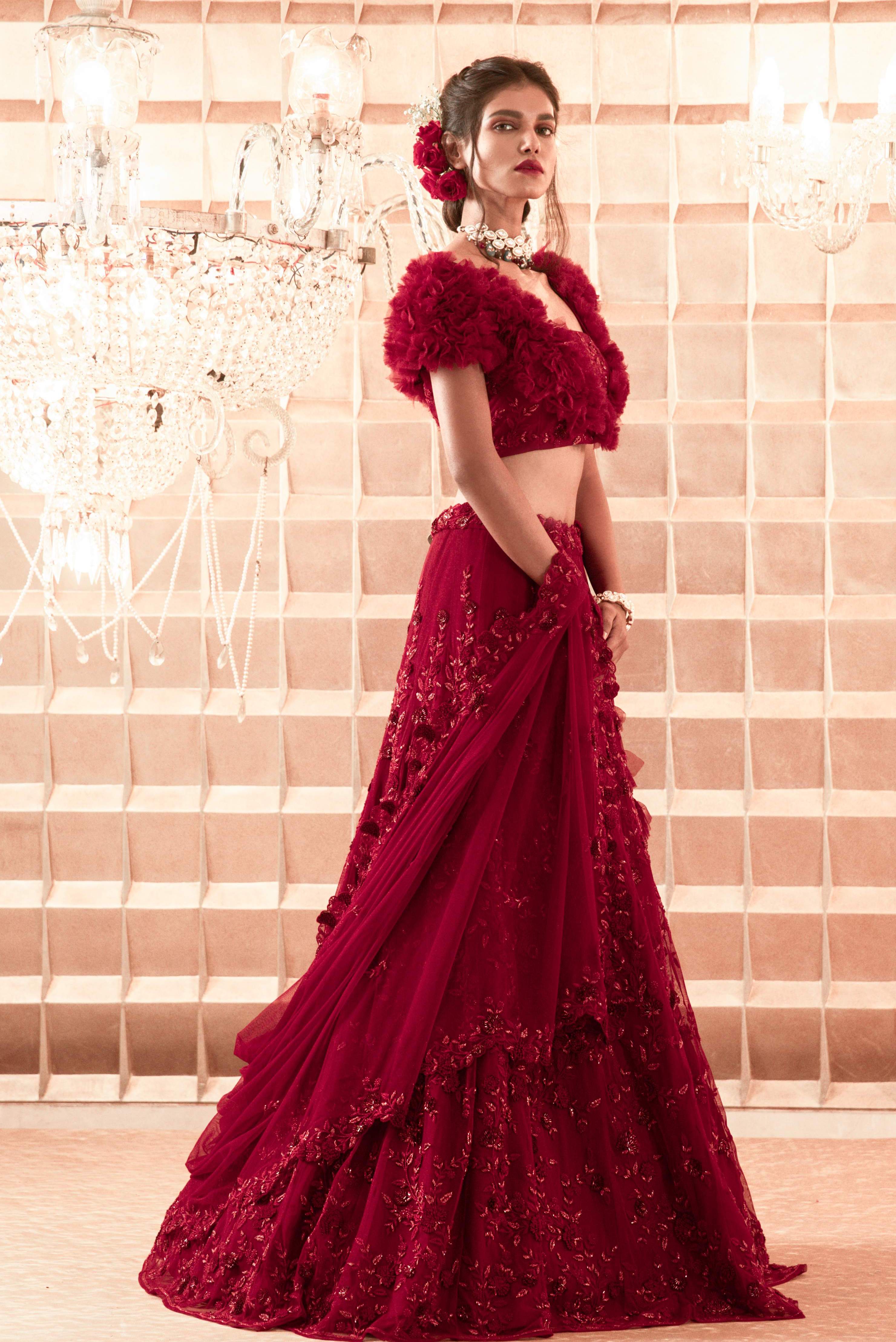 Alena – organza lehenga, bisouNYC