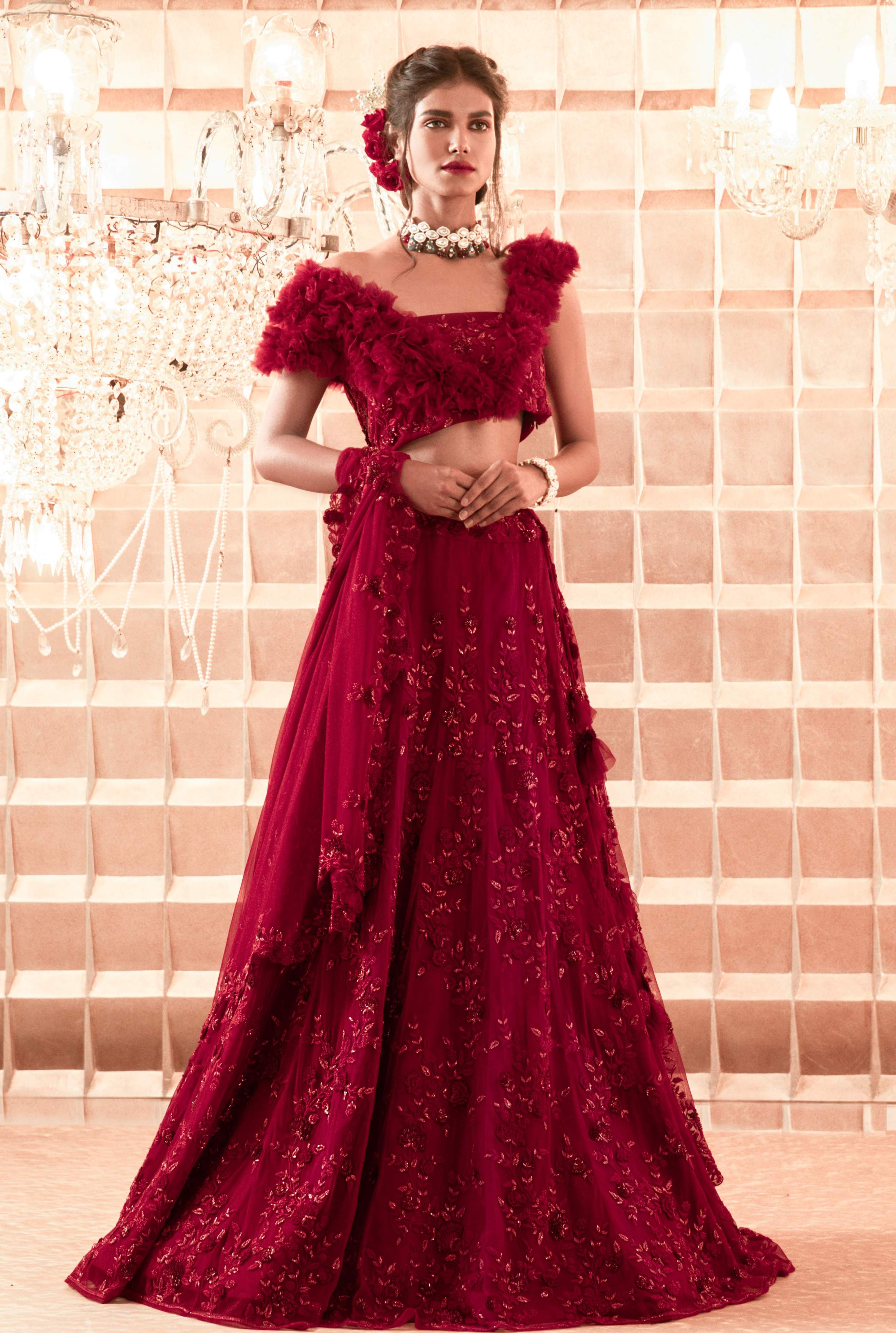 Alena – organza lehenga, bisouNYC