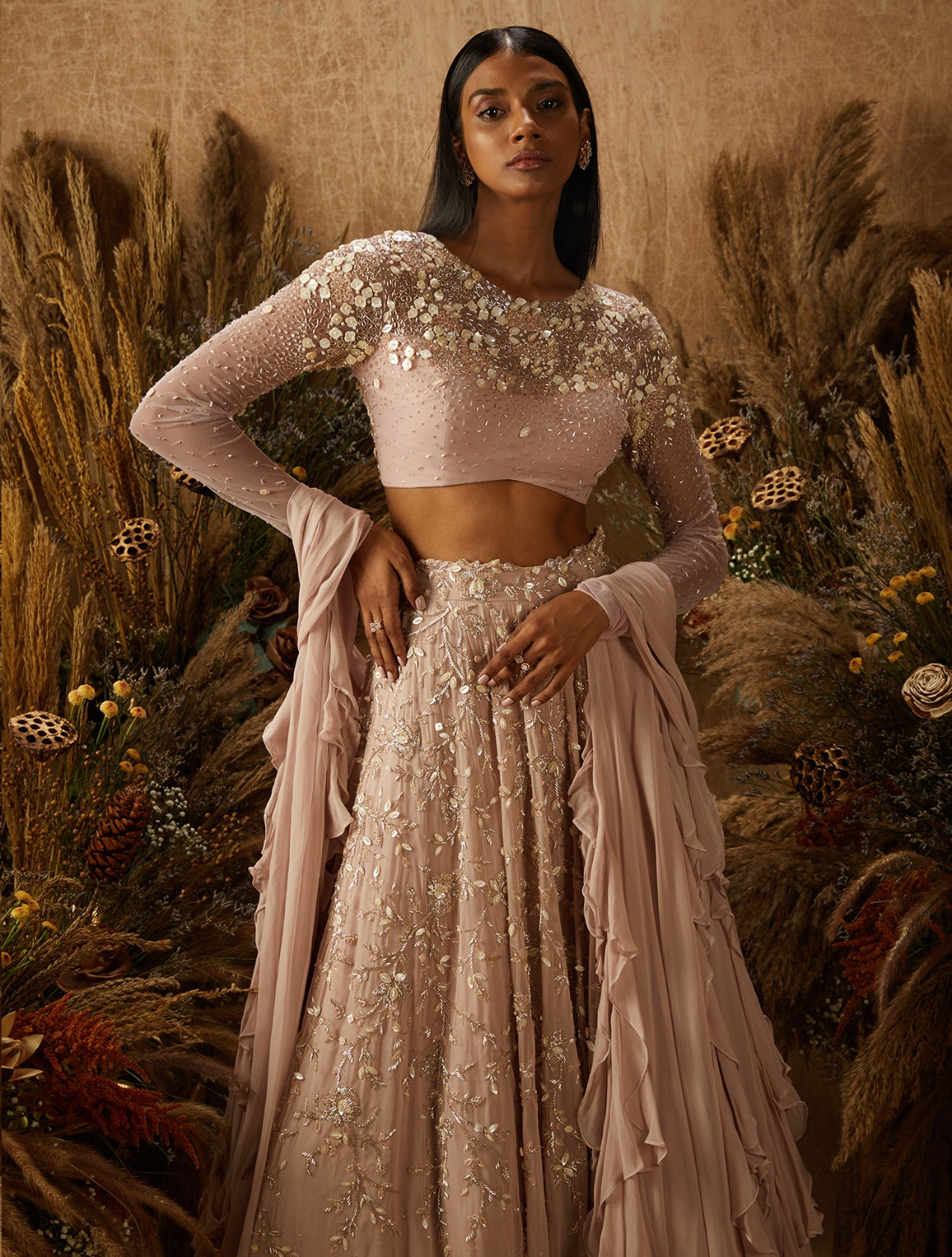 Amari – pink georgette lehenga, bisouNYC