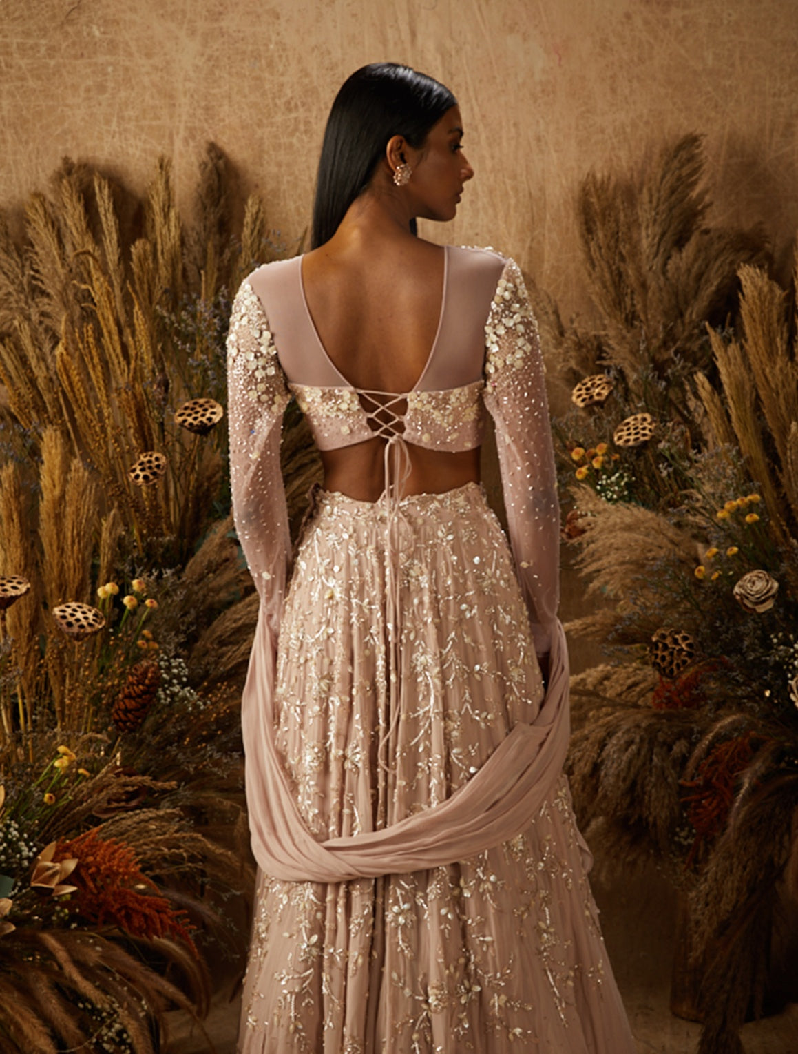 Amari – pink georgette lehenga, bisouNYC