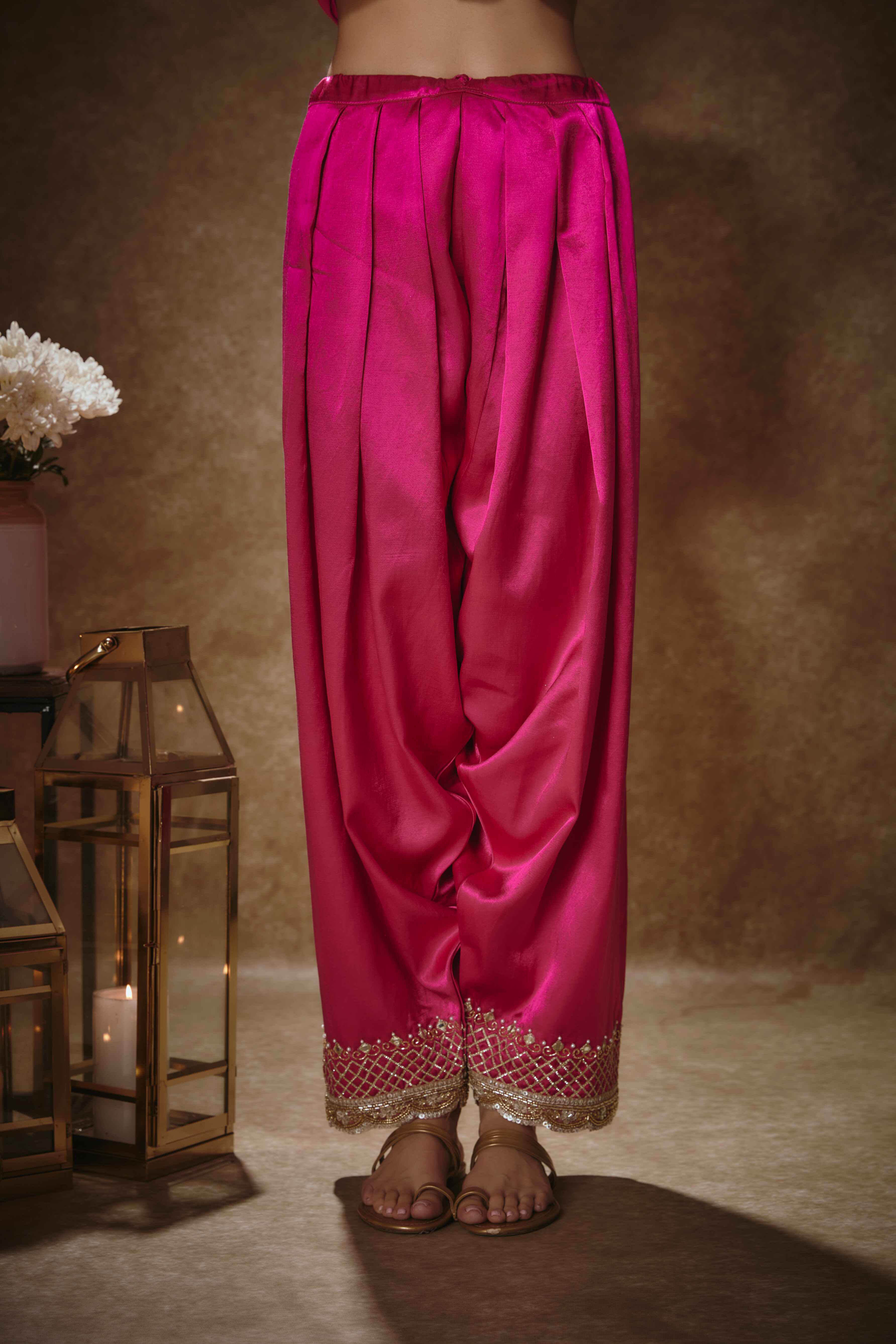 Amaya – pink georgette suit, bisouNYC