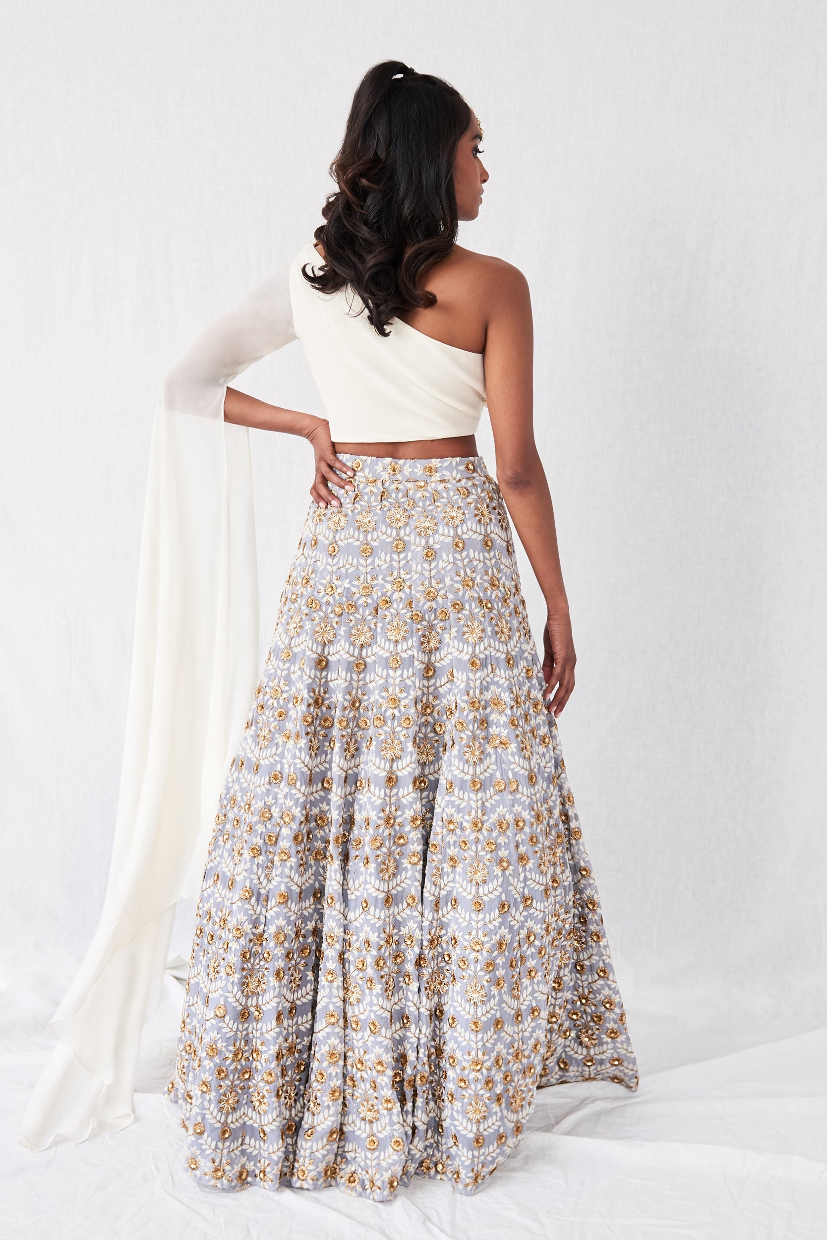 Amoré – cream georgette lehenga, bisouNYC